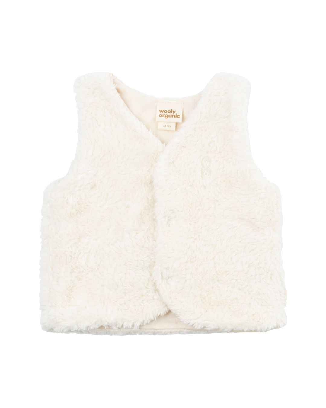 Woolly Organic Baby Vest gilet AW26 peluche Ecru