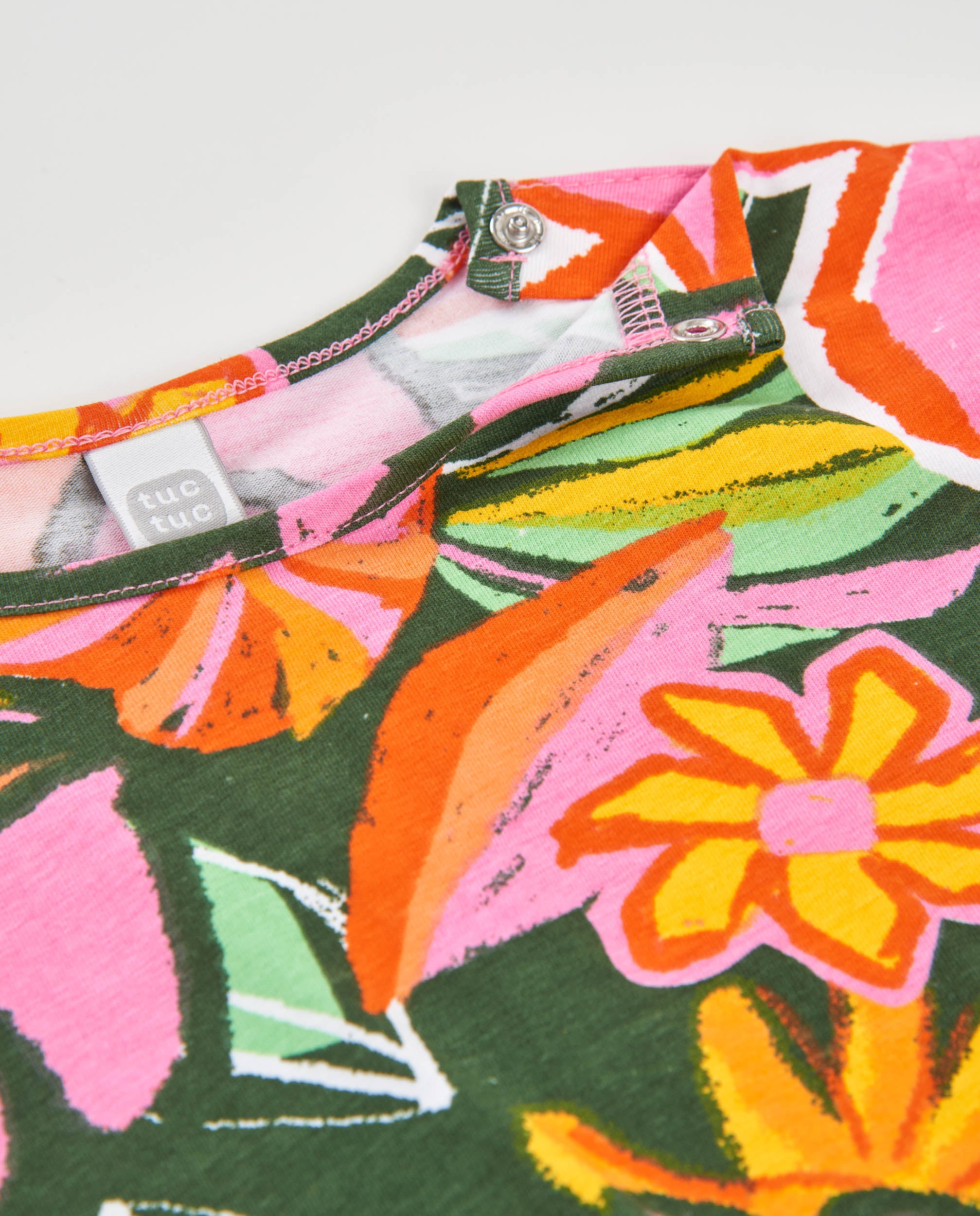 TucTuc Magliette t-shirt bambina arancione stampa fiori