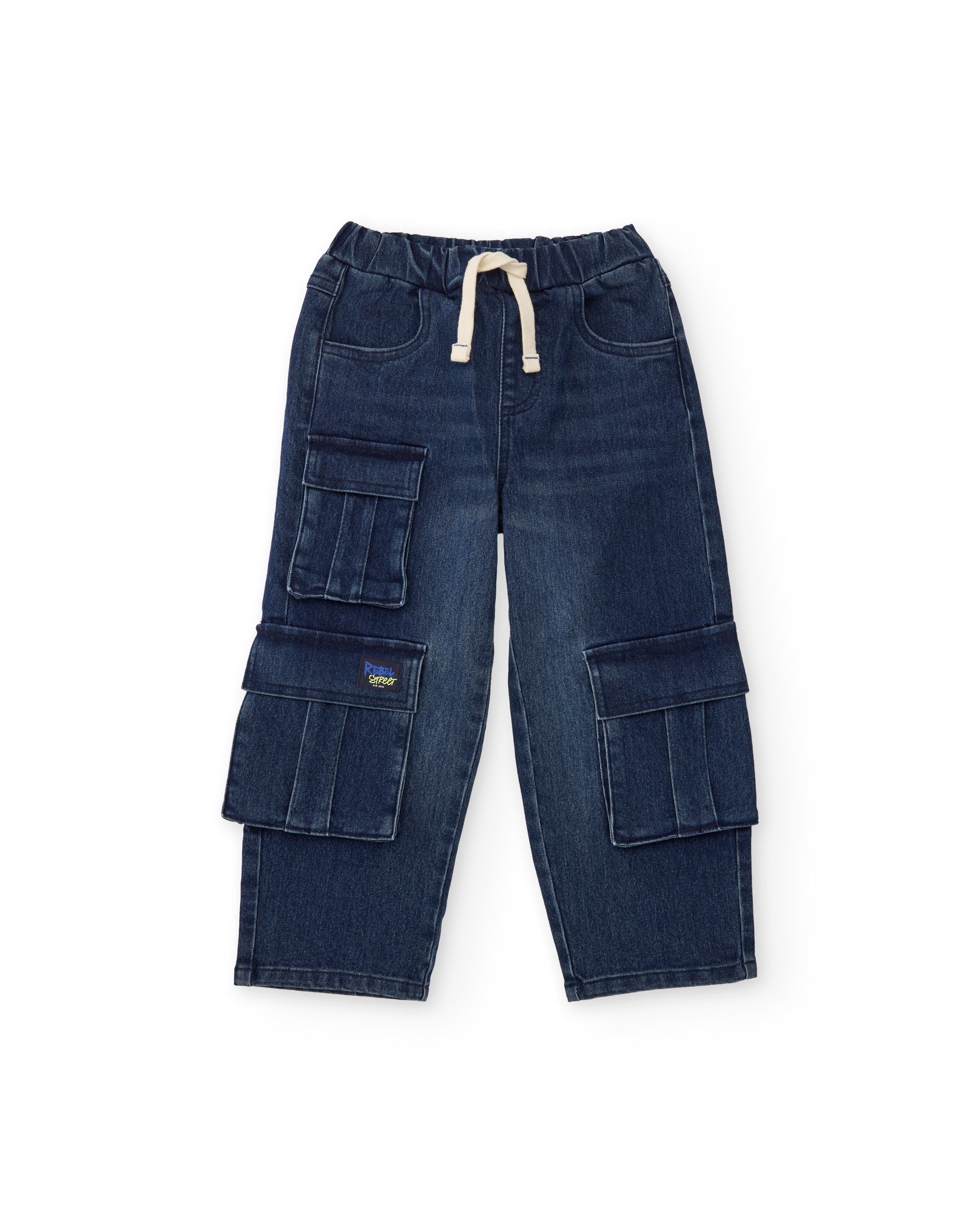 TucTuc Pantaloni cargo bambino denim blu tasche