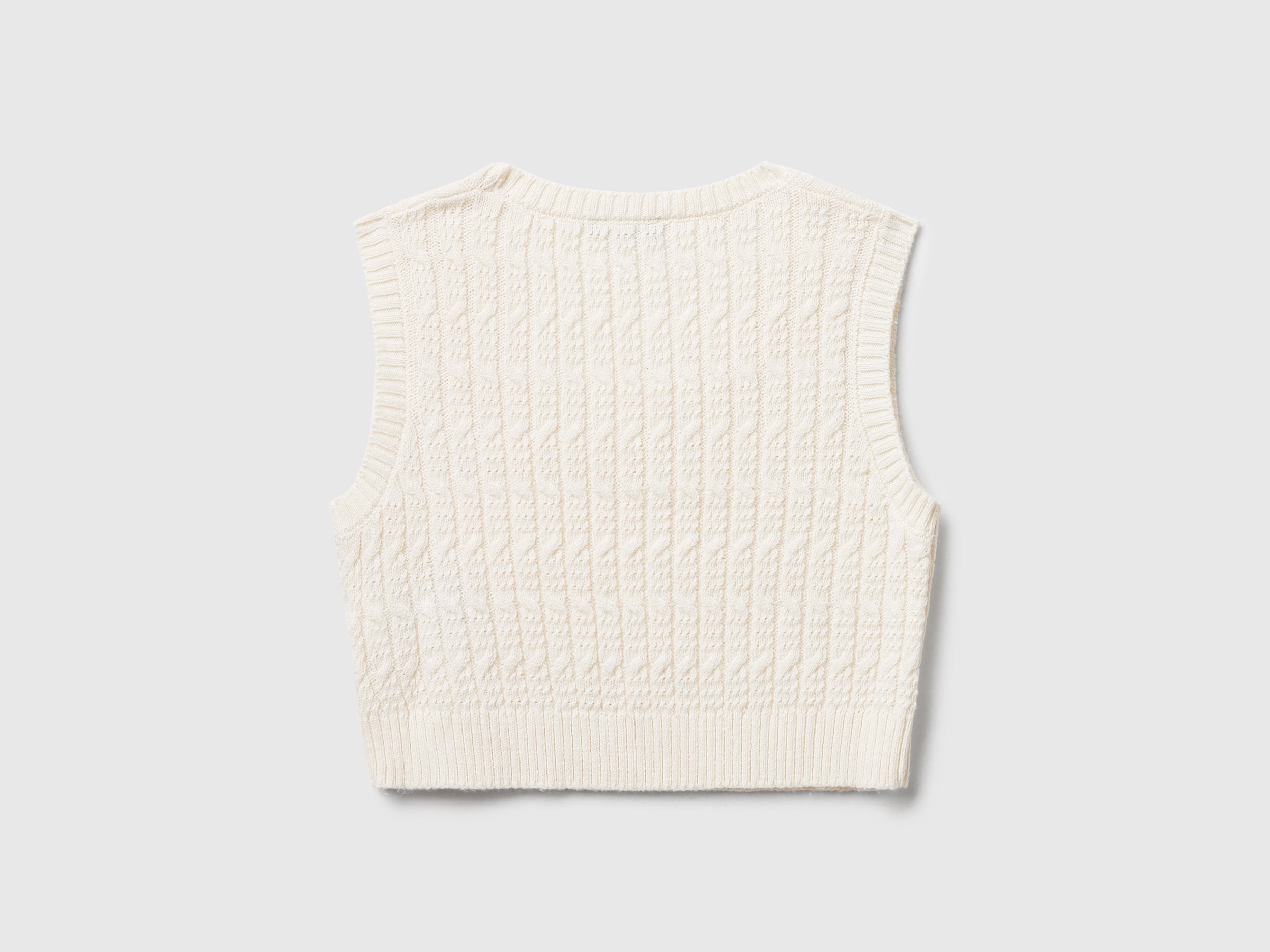 United Colors of Benetton gilet maglia trecce cotone