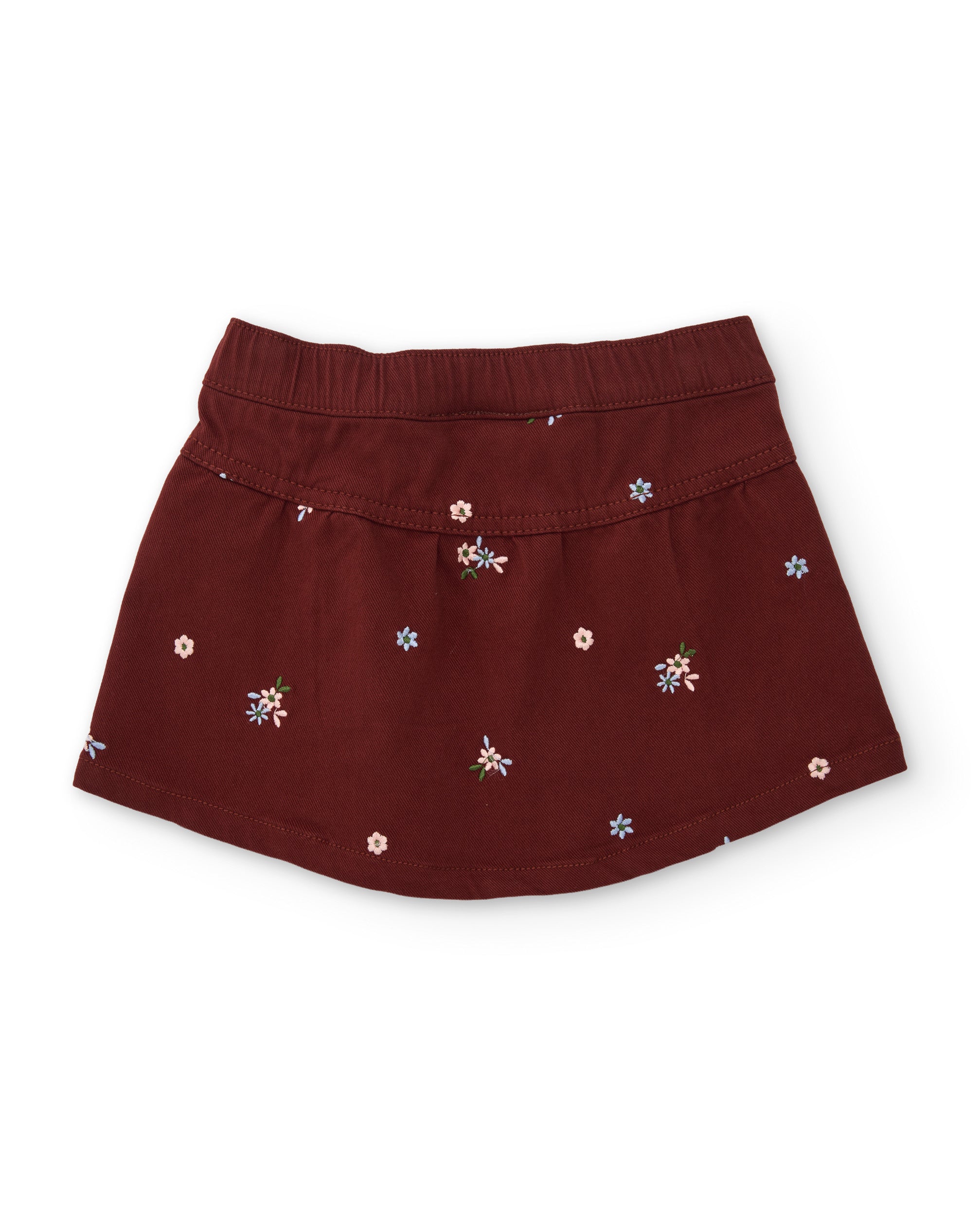 TucTuc Gonne Gonna Bimba Cotone Bordeaux Ricami Floreali