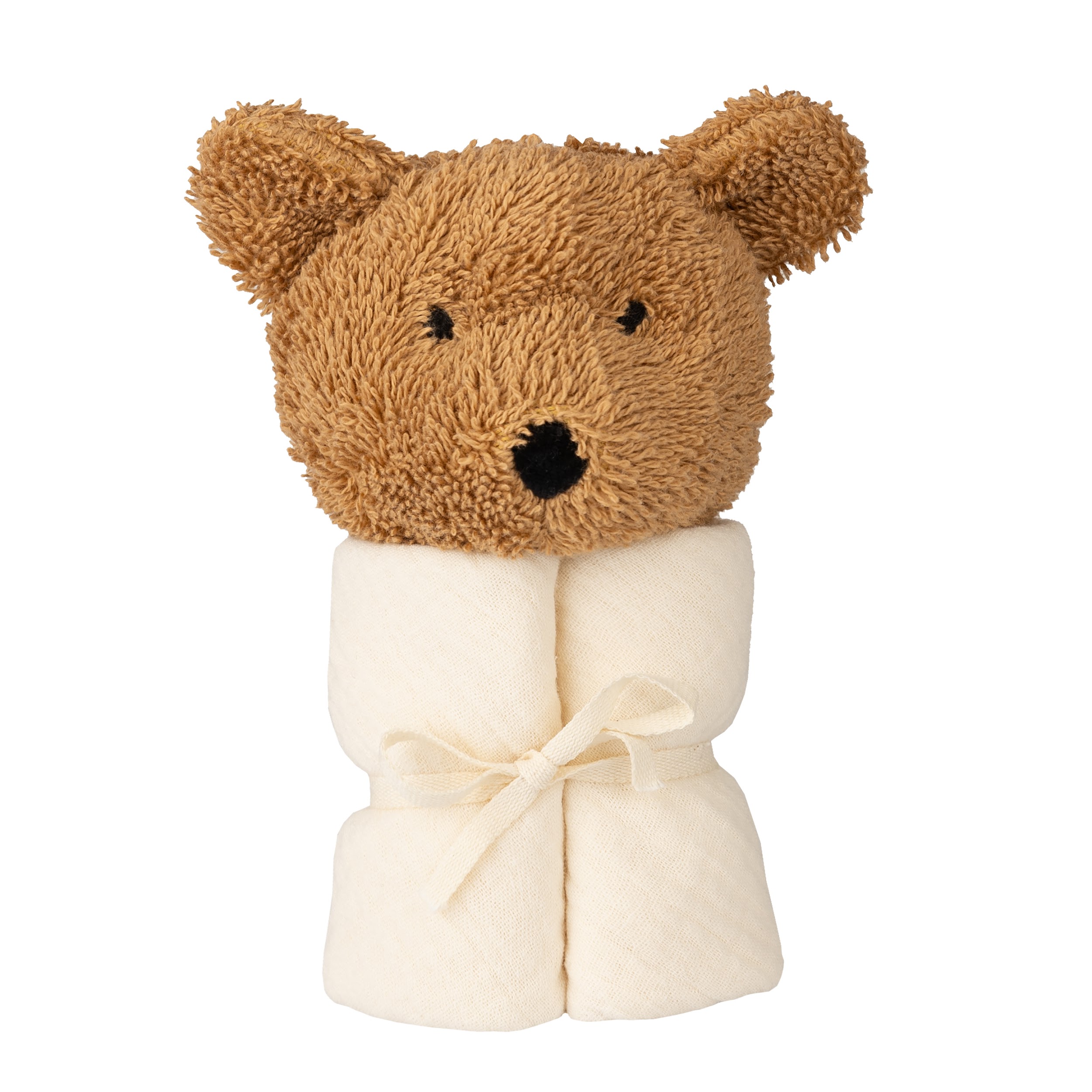 Woolly Organic Muslin doudou neonato orsetto in cotone bio