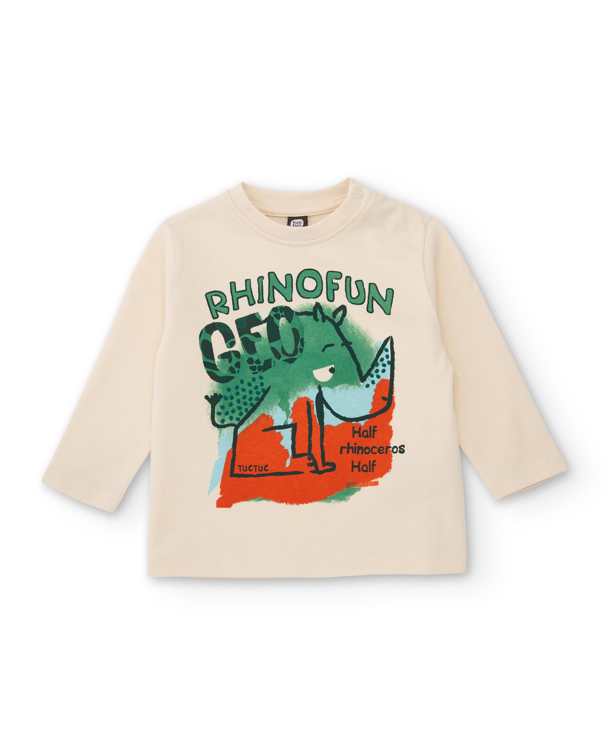 TucTuc Magliette maglietta bimbo rinoceronte ecru jersey