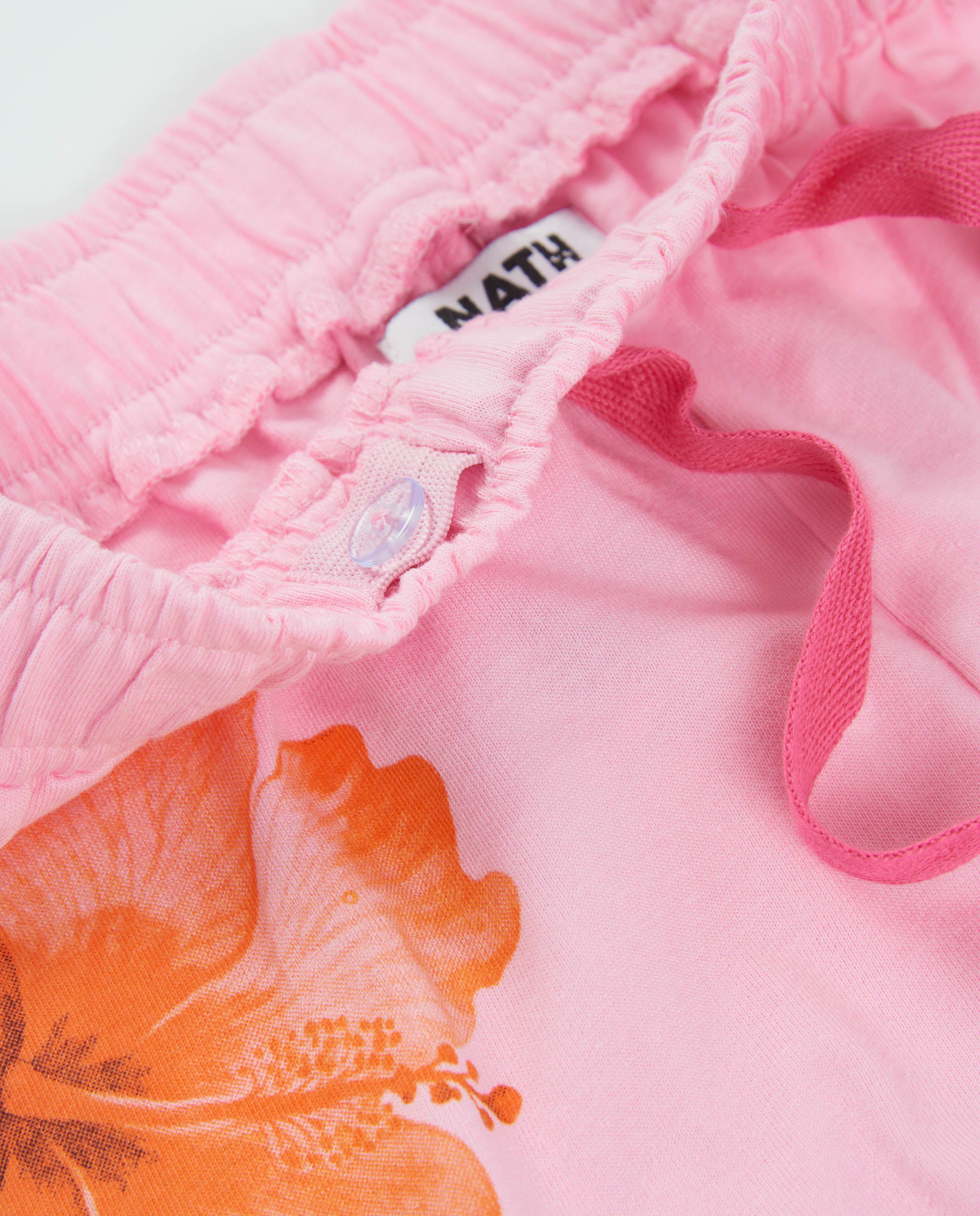 TucTuc Bermuda shorts bambina rosa maglia ibischi
