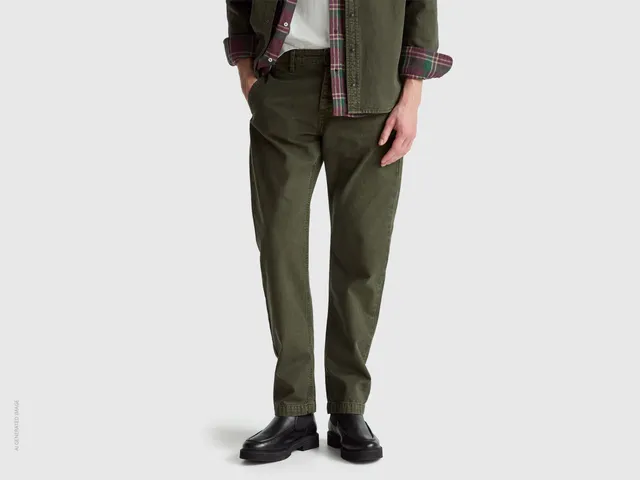 United Colors of Benetton Straight fit chinos pantaloni cotone dritti