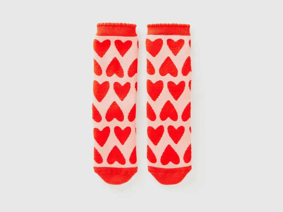 United Colors of Benetton calzini antiscivolo cuore cotone paio