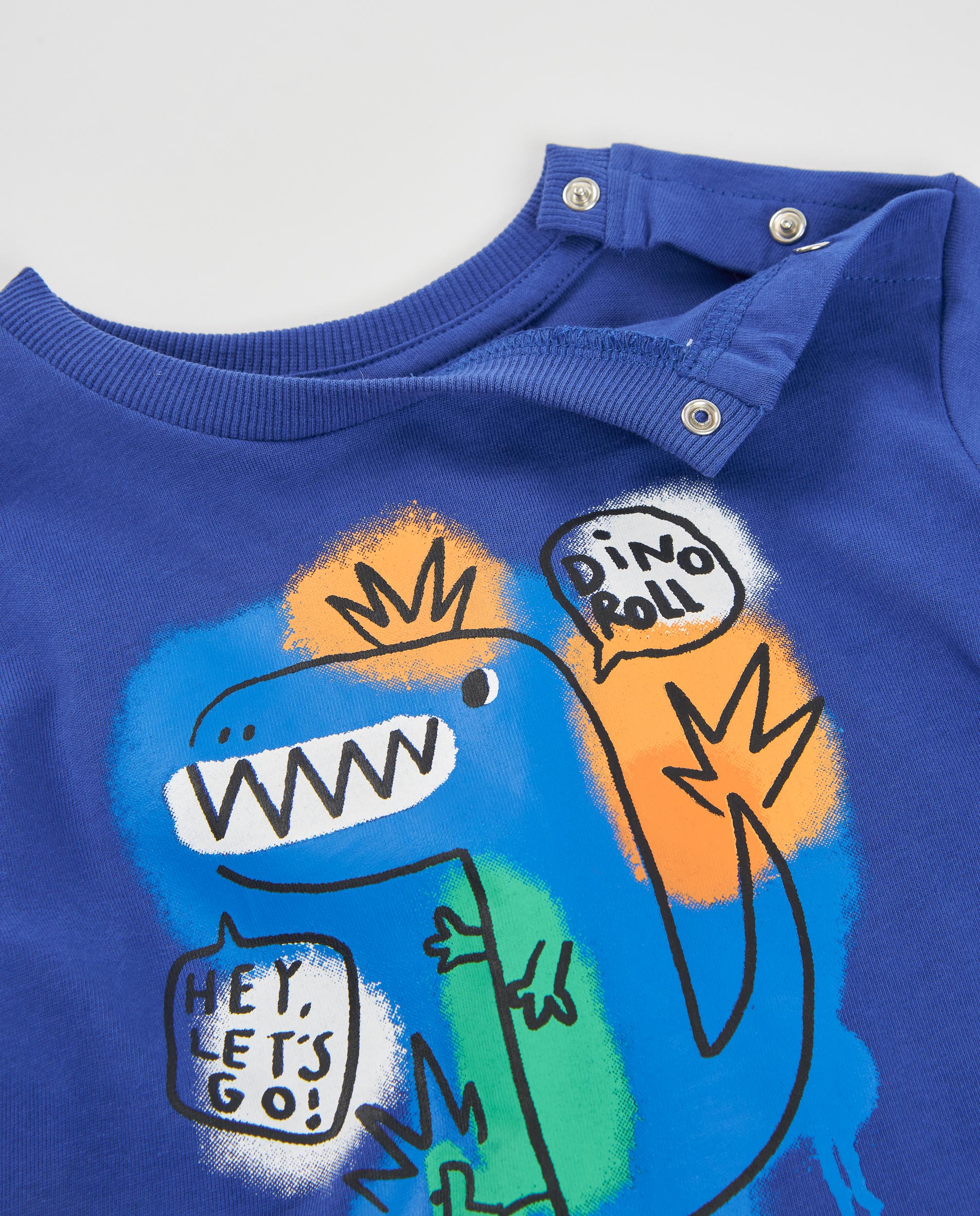 TucTuc Magliette Maglia bimbo maniche lunghe blu dinosauro
