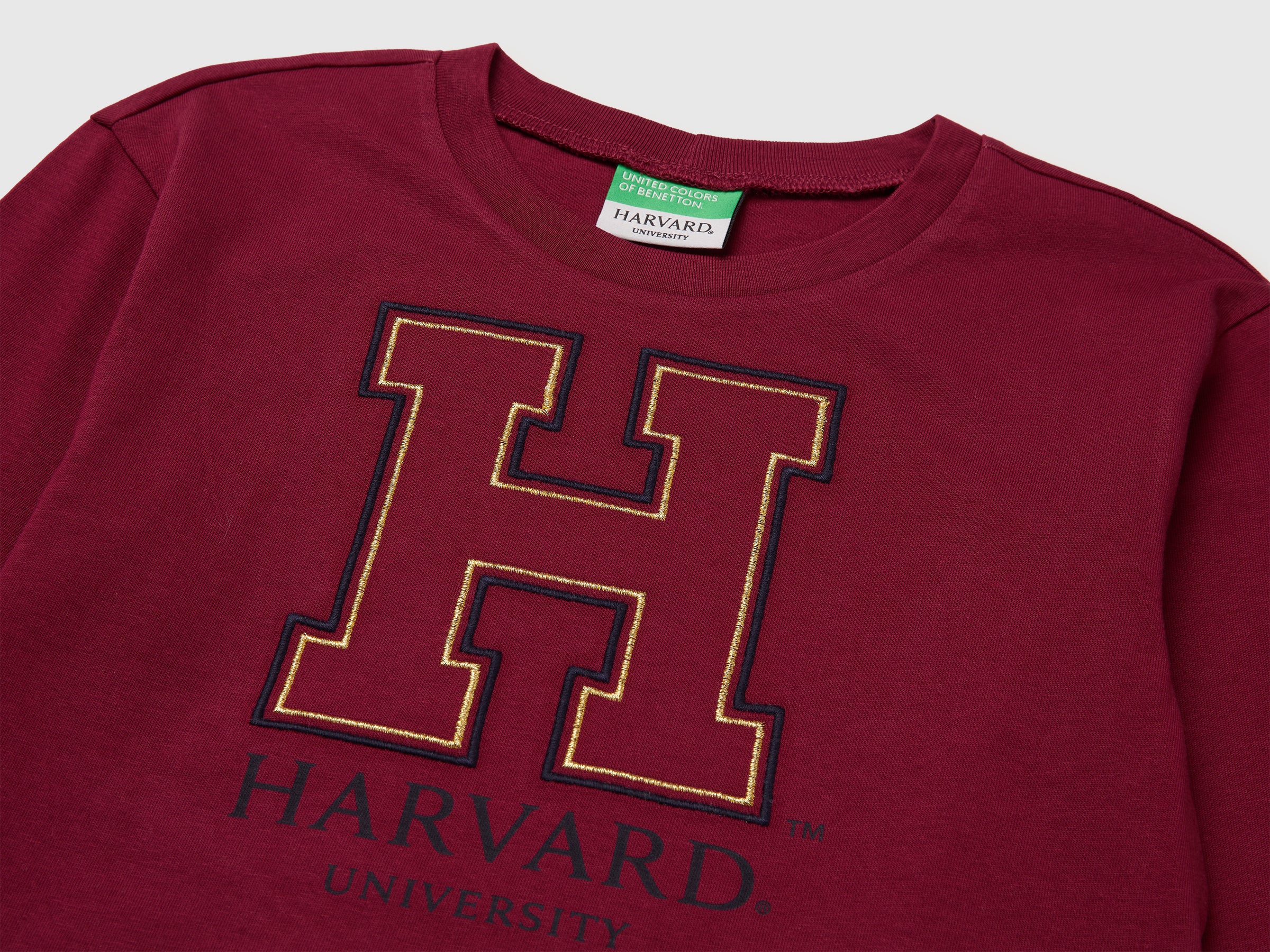 United Colors of Benetton T-Shirts Harvard maglietta cotone maniche lunghe M