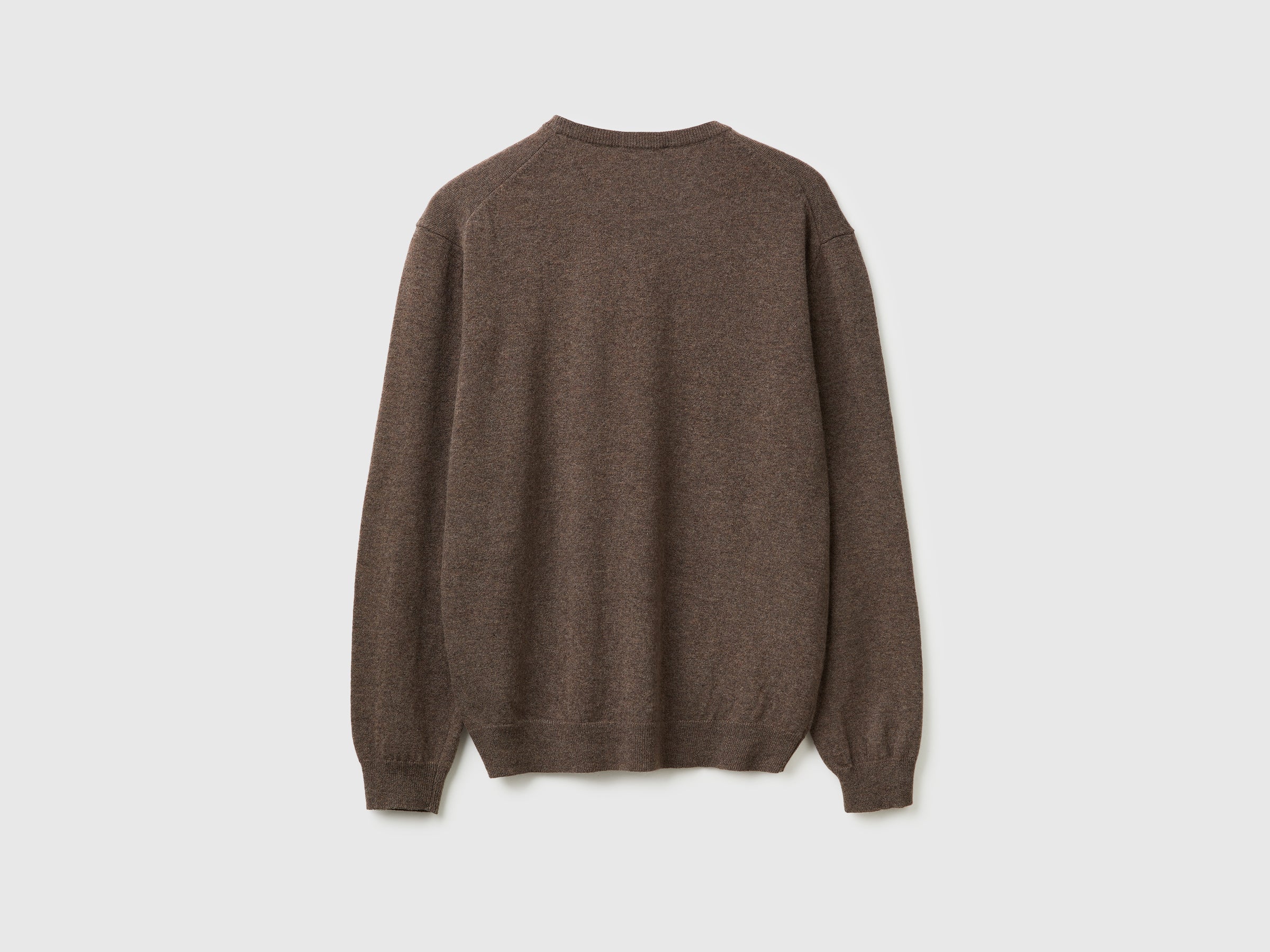 United Colors of Benetton Maglione Lana Merino Girocollo Marrone