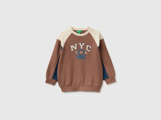 United Colors of Benetton Felpa Color Block Cotone Bio 104