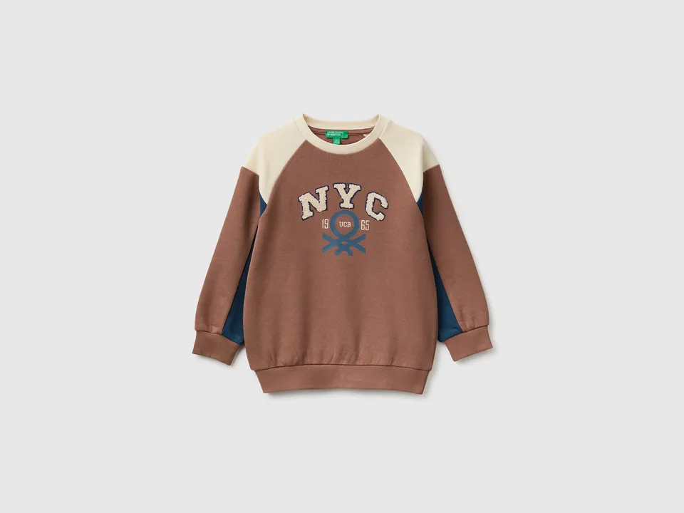 United Colors of Benetton Felpa Color Block Cotone Bio 104