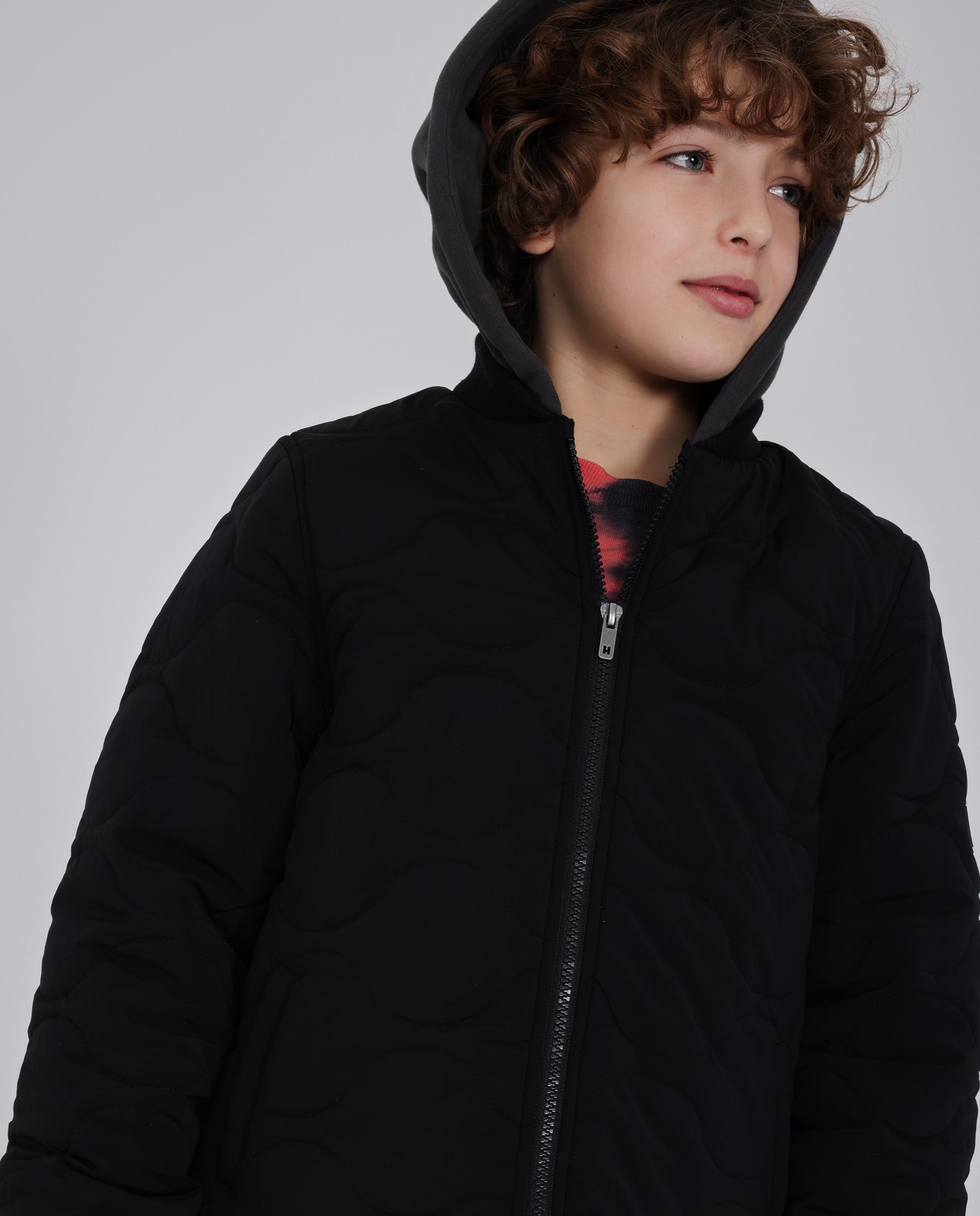 TucTuc Giacche Giacca Bambino Nero Imbottita con Cappuccio