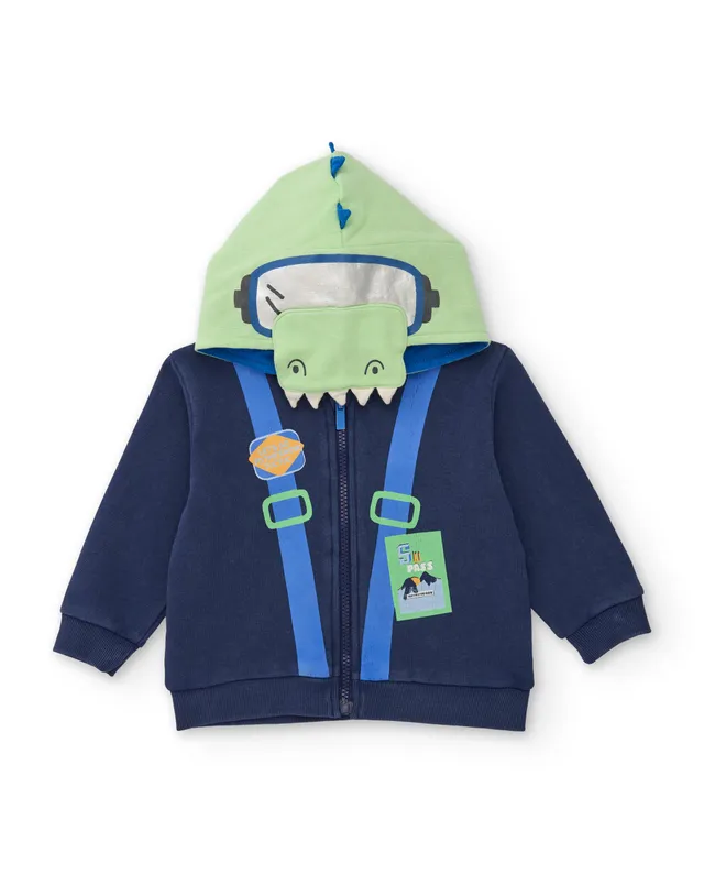 TucTuc Felpe felpa bambino coccodrillo blu con cappuccio