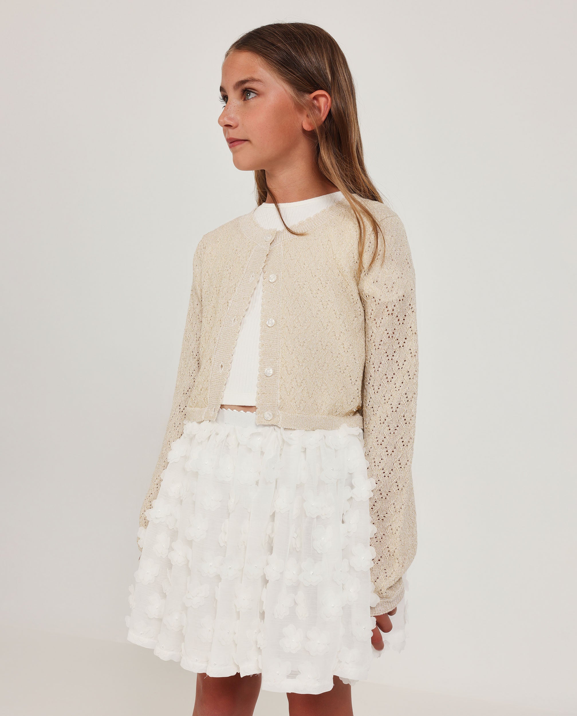 TucTuc Maglioni Cardigan Bambina Beige 4 Anni traforato