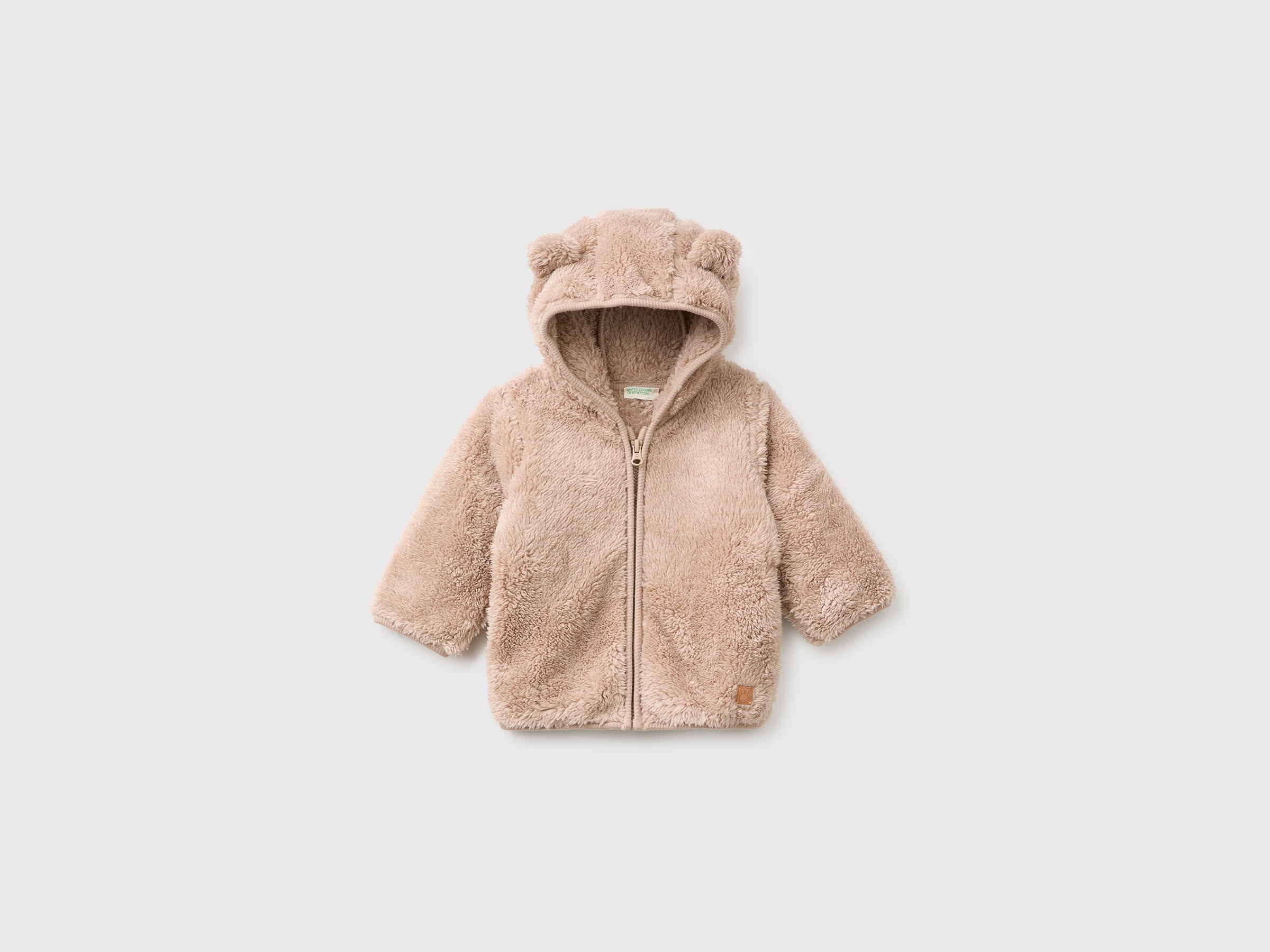 United Colors of Benetton felpa effetto teddy con cappuccio taglie 56-82