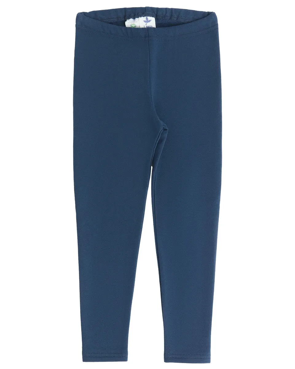 Leela Leggings Caldi Bimbo Blu Indigo Cotone Bio 1-2 Anni