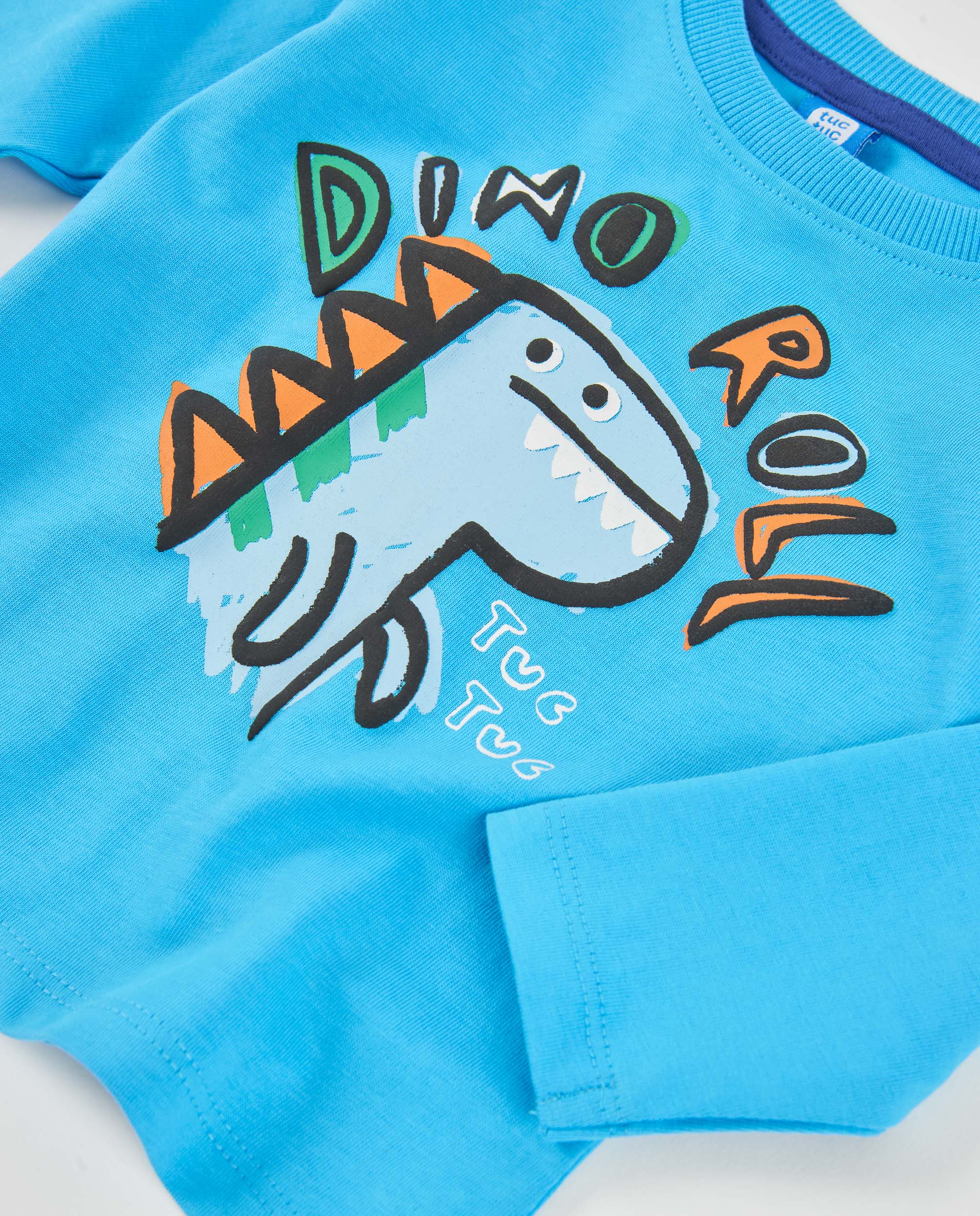 TucTuc Magliette T-Shirt Bambino Azzurra Dinosauro ML