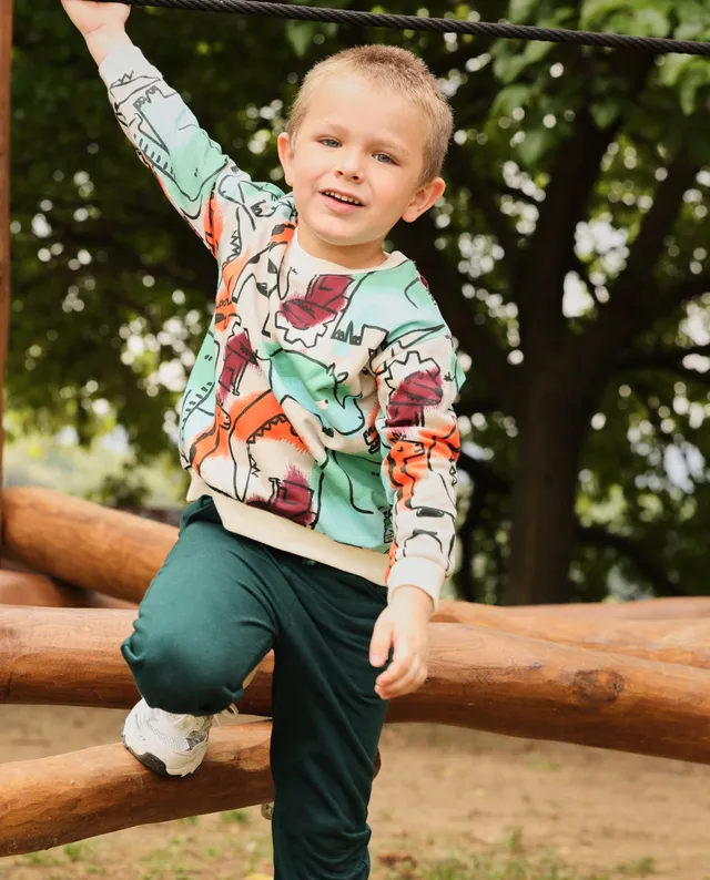 TucTuc Pantaloni pantalone bambino felpa verde coulisse
