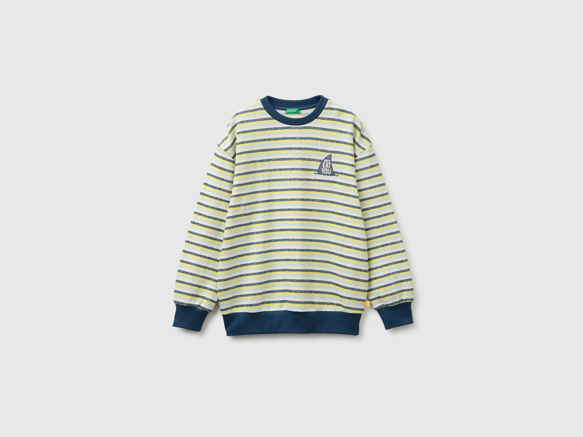 United Colors of Benetton Oversized felpa a righe ricamo