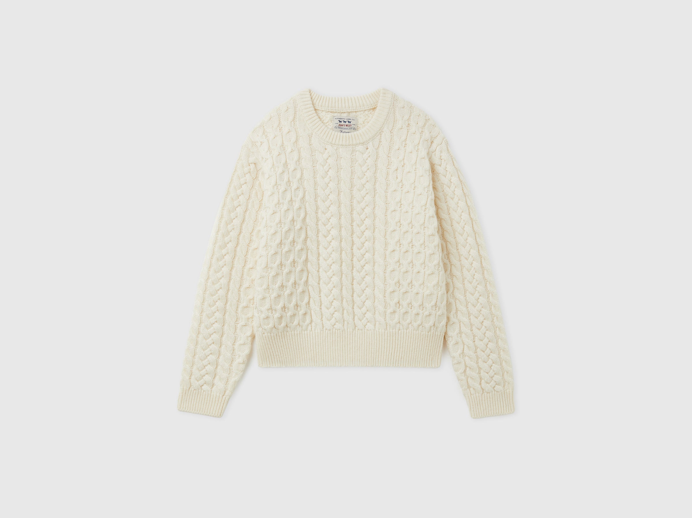 United Colors of Benetton Cable Knit maglione lana trecce bambino