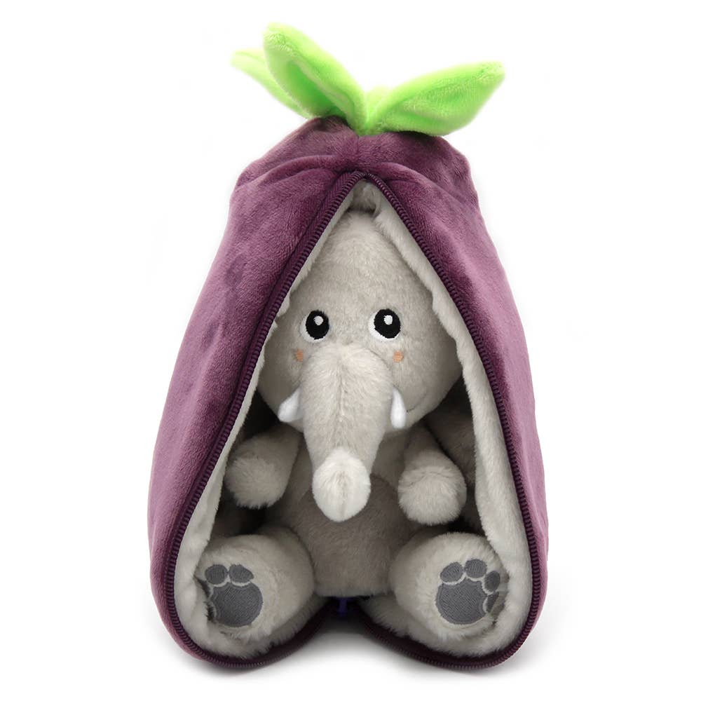 Les Déglingos Flipetz Peluche Elefante Melanzana 20 cm