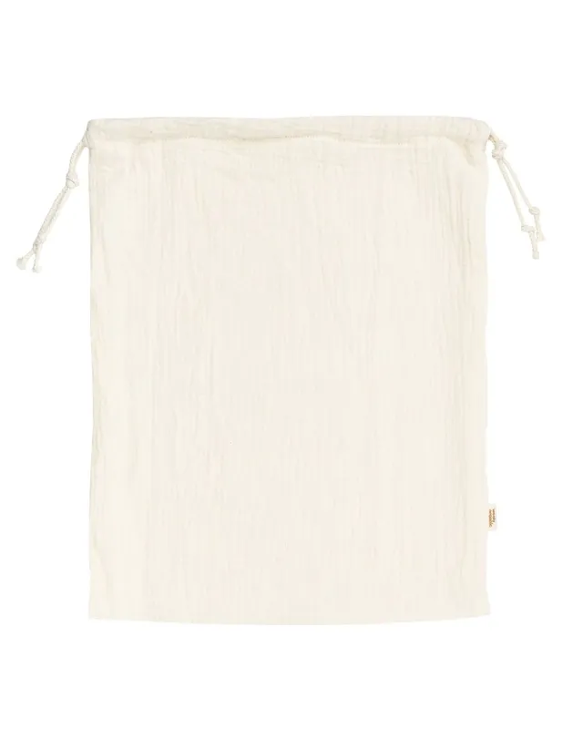 Woolly Organic Muslin Drawstring Bag sacchetto ecru 30x40
