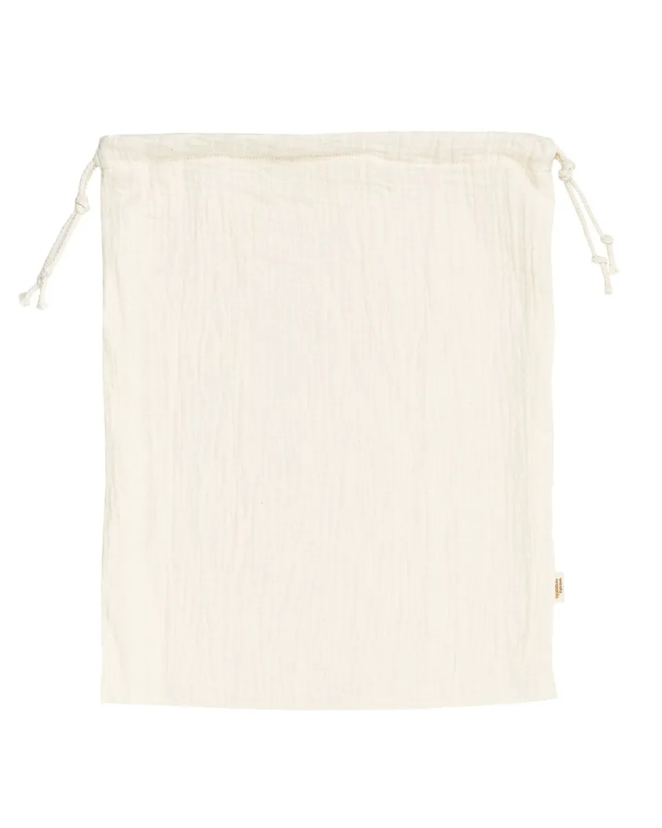 Woolly Organic Muslin Drawstring Bag sacchetto ecru 30x40