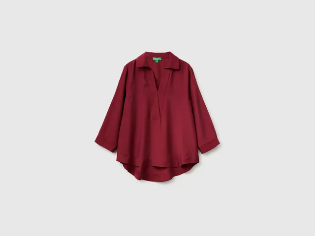 United Colors of Benetton blusa viscosa maniche lunghe