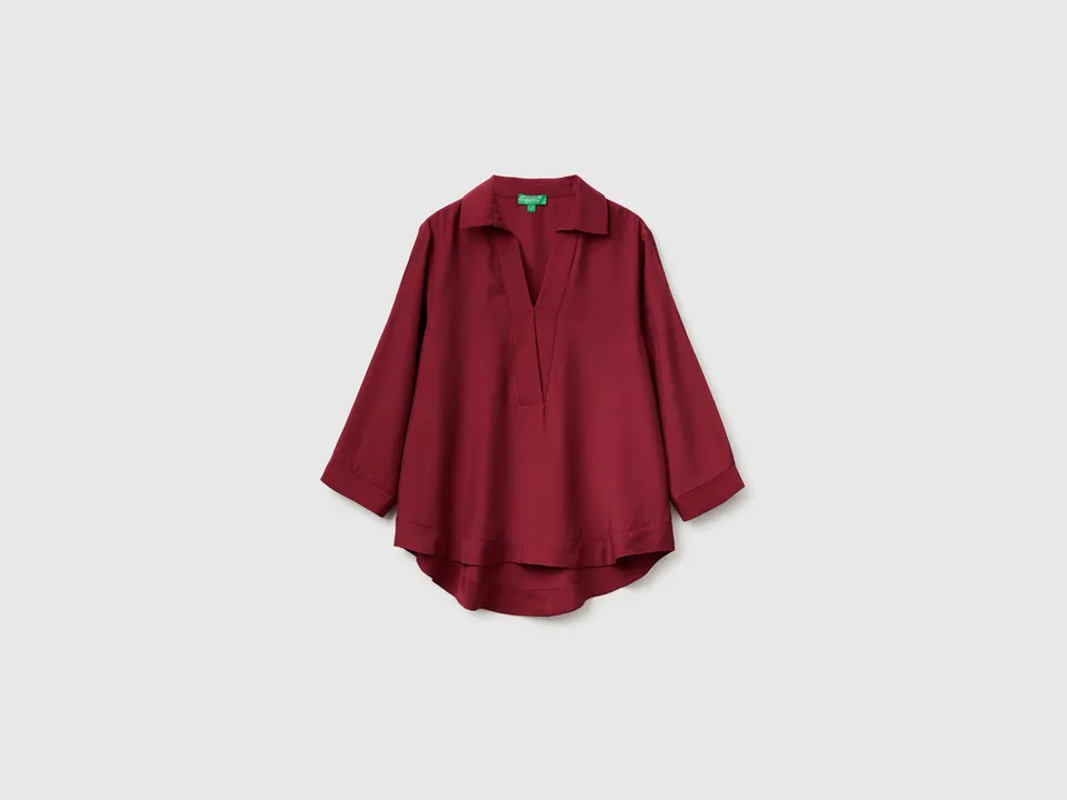 United Colors of Benetton blusa viscosa maniche lunghe