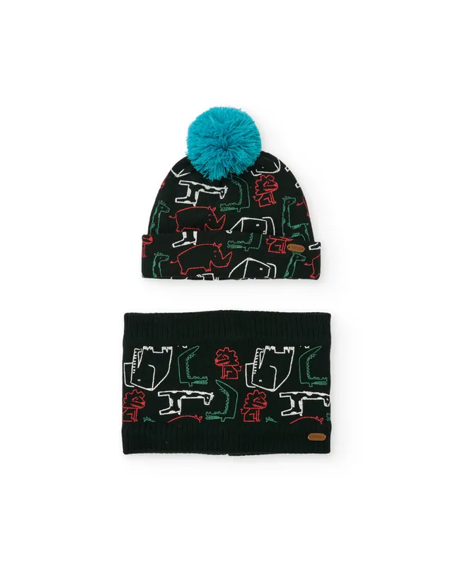 TucTuc Accessori Set Bambino Verde Berretto Scaldacollo