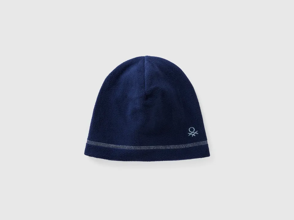United Colors of Benetton Fleece cap berretto pile logo ricamato