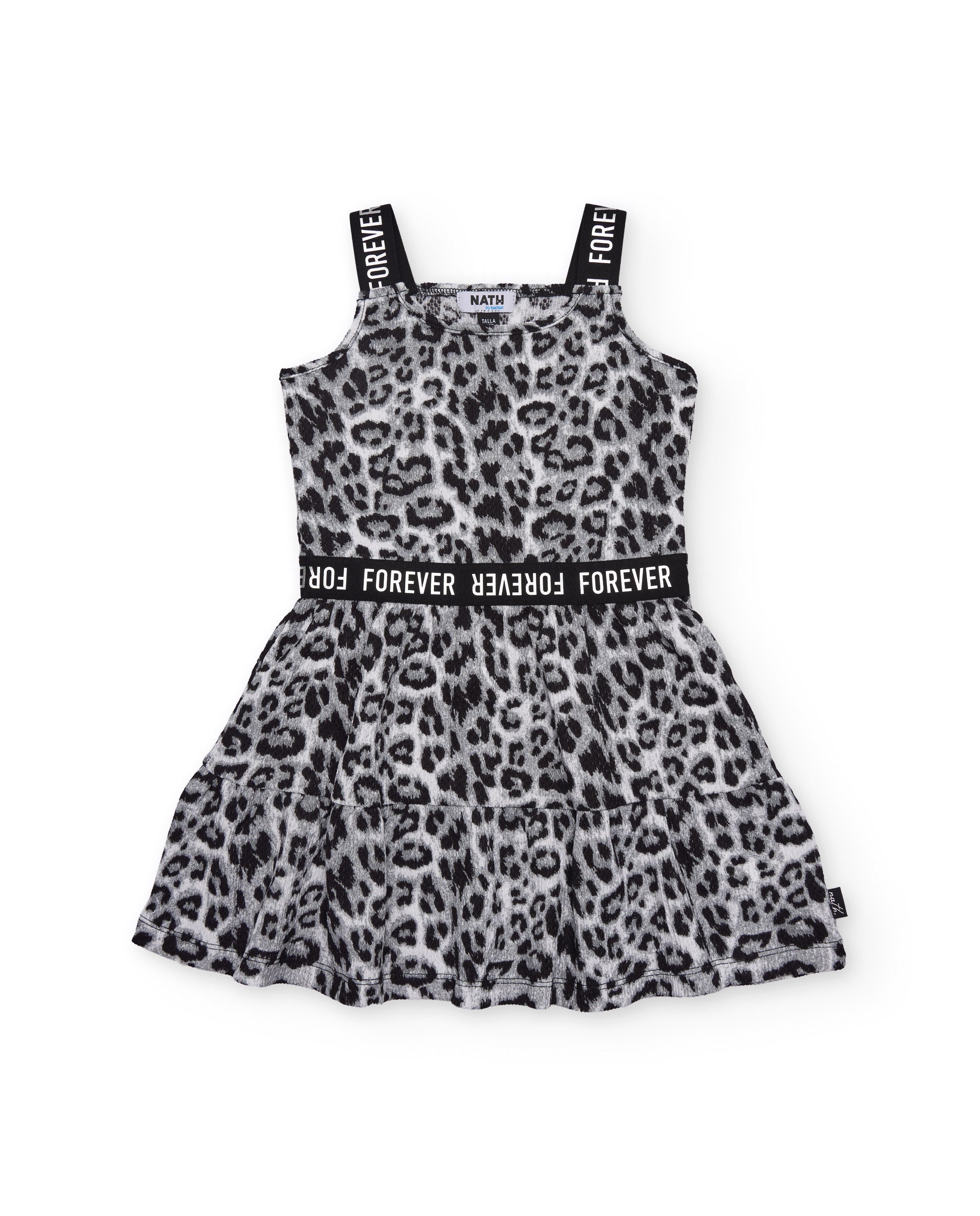 TucTuc Vestiti vestito bambina nero animalier spalline