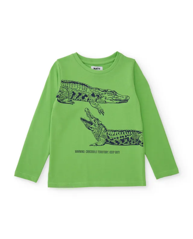 TucTuc Magliette maglia bambino coccodrillo verde manica lunga