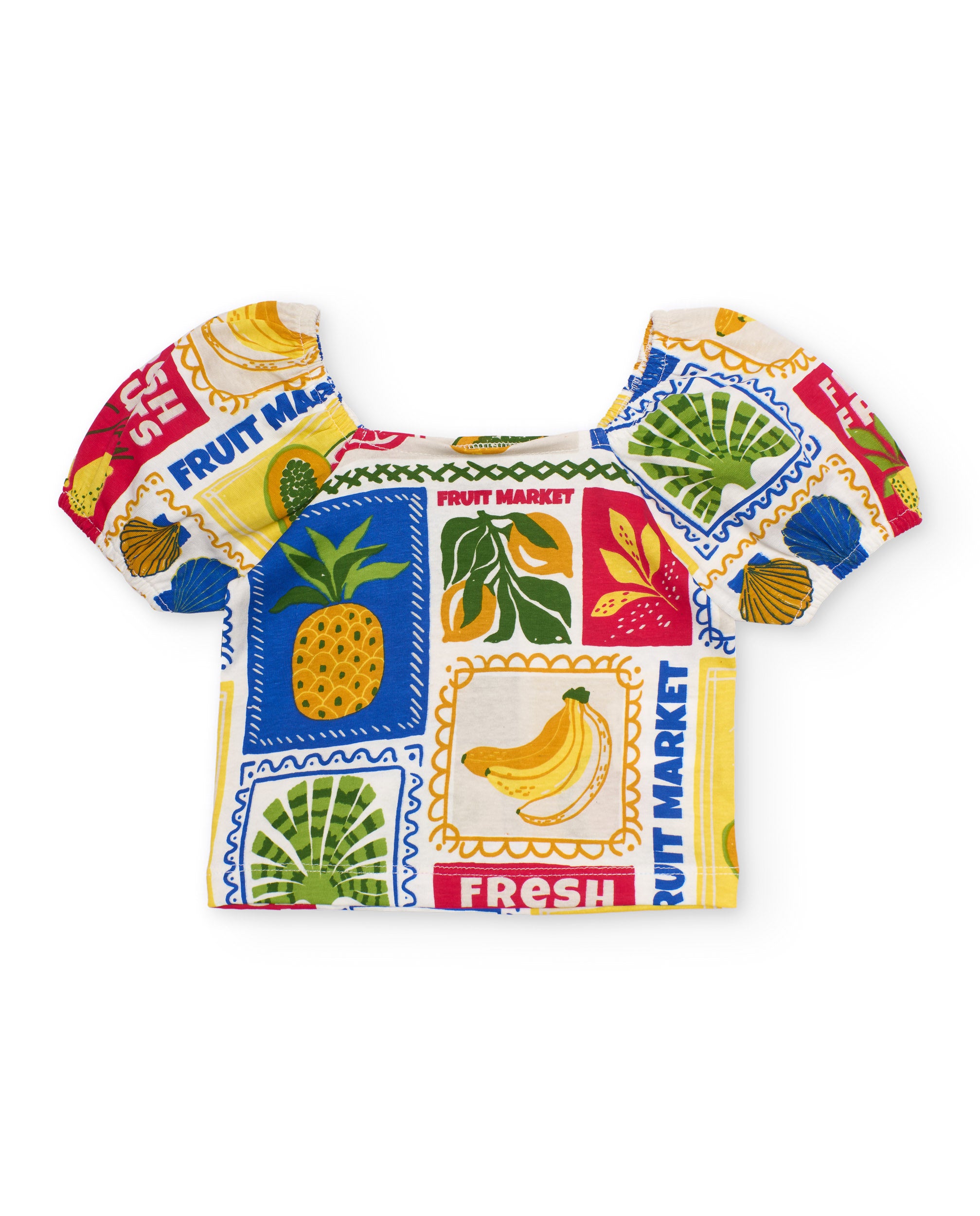 TucTuc Completi set blusa short beige frutta maniche sbuffo