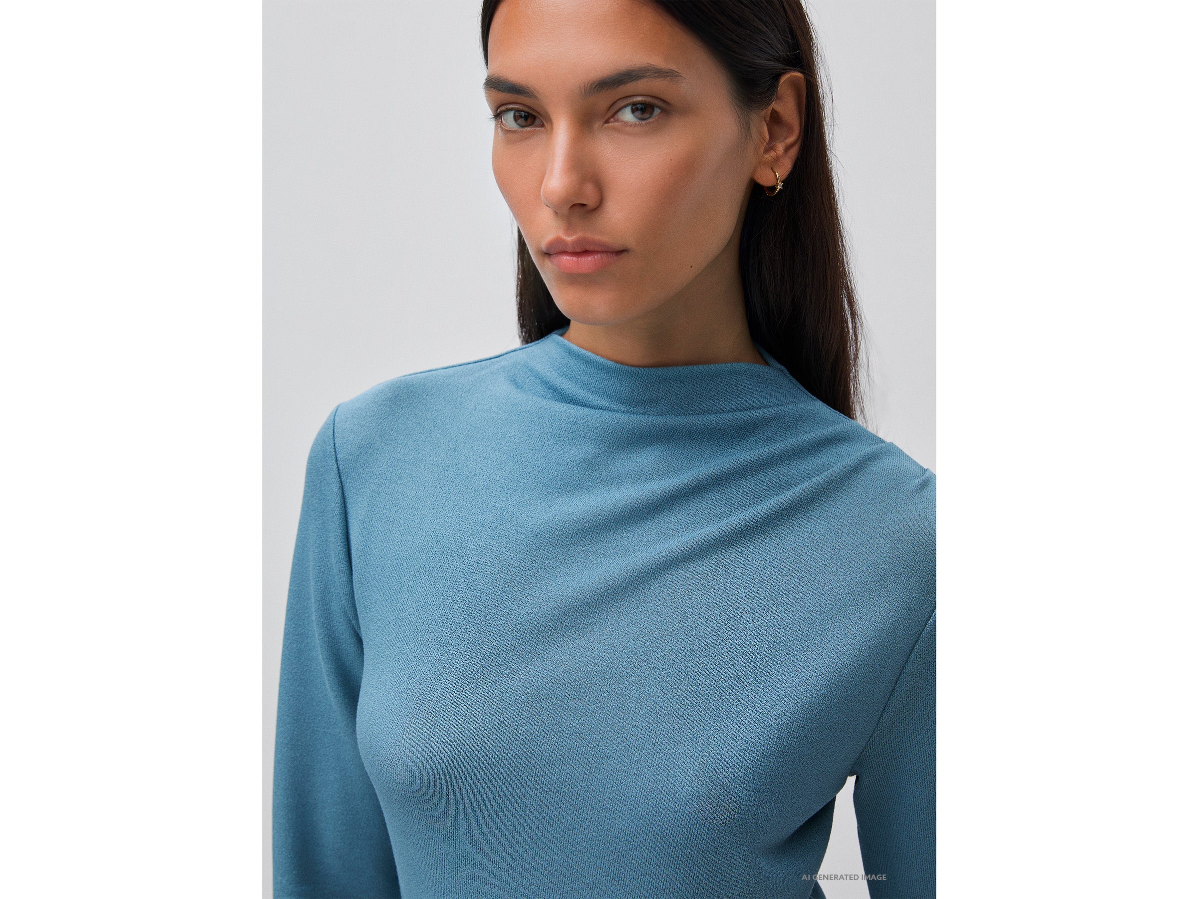 United Colors of Benetton T-shirt arricciata maglia manica lunga viscosa