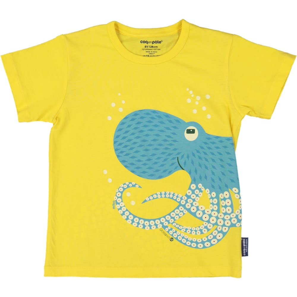 Coq en Pâte Maglietta Polpo Cotone Bio 2 Anni T-Shirt Bimbo