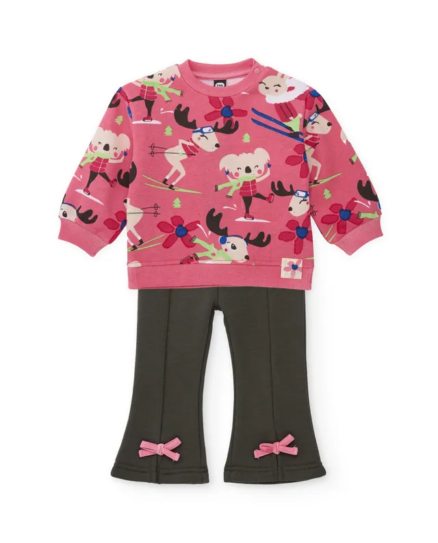 TucTuc Completi tuta felpa bambina rosa stampa renne
