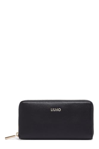 Liu Jo AF6170 E1019 portafoglio zip around nero XL cerniera