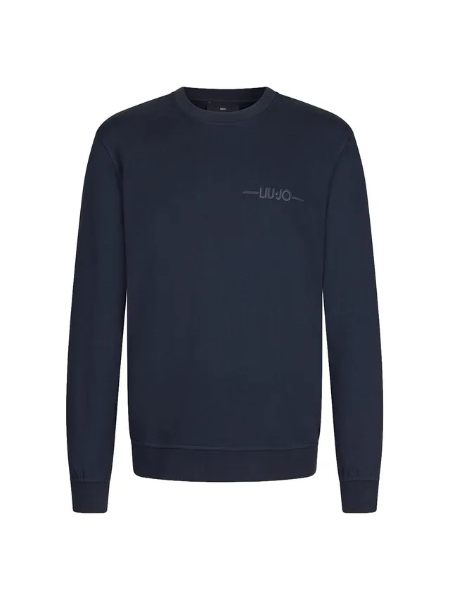 Liu Jo Felpa con Logo Felpa Blu Scuro Taglia L