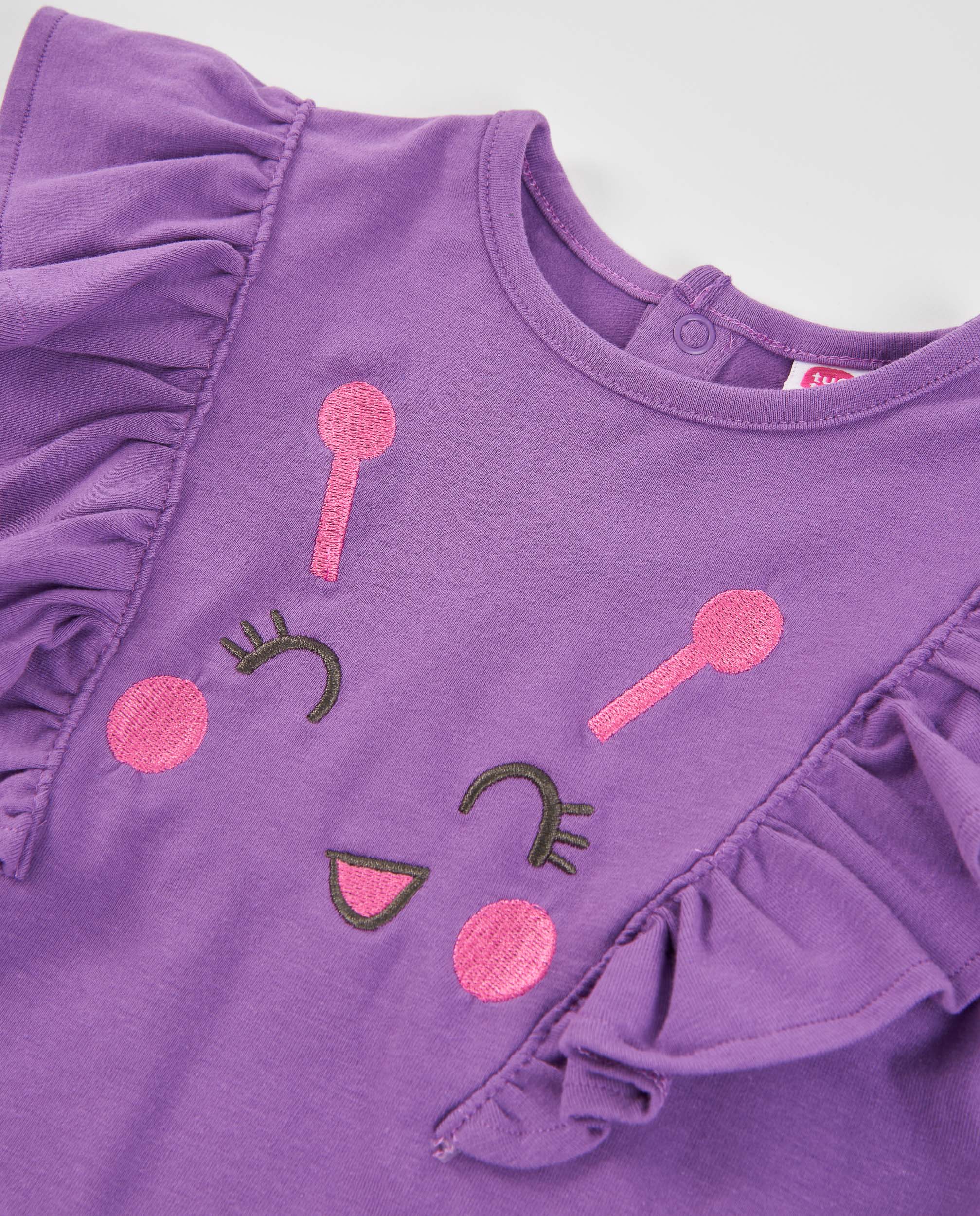 TucTuc Magliette T-shirt Bambina Lilla Cotone Volant