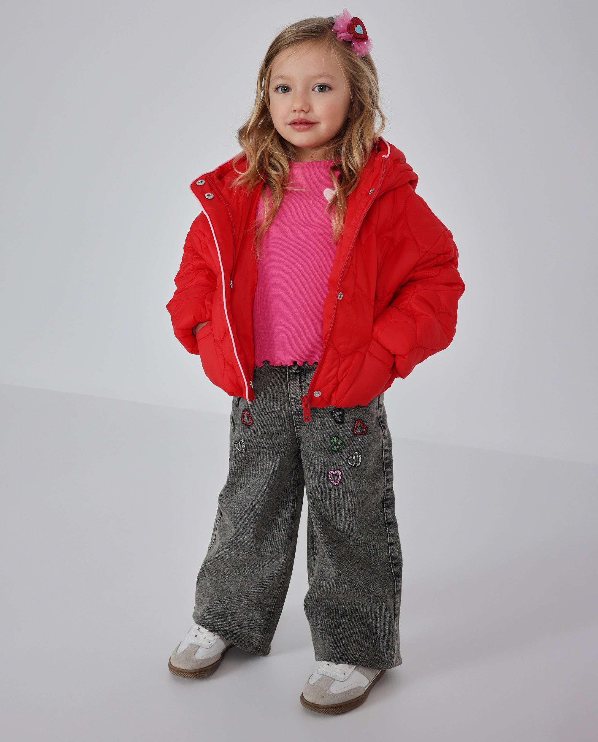 TucTuc Cappotti piumino bambina rosso cappuccio termico