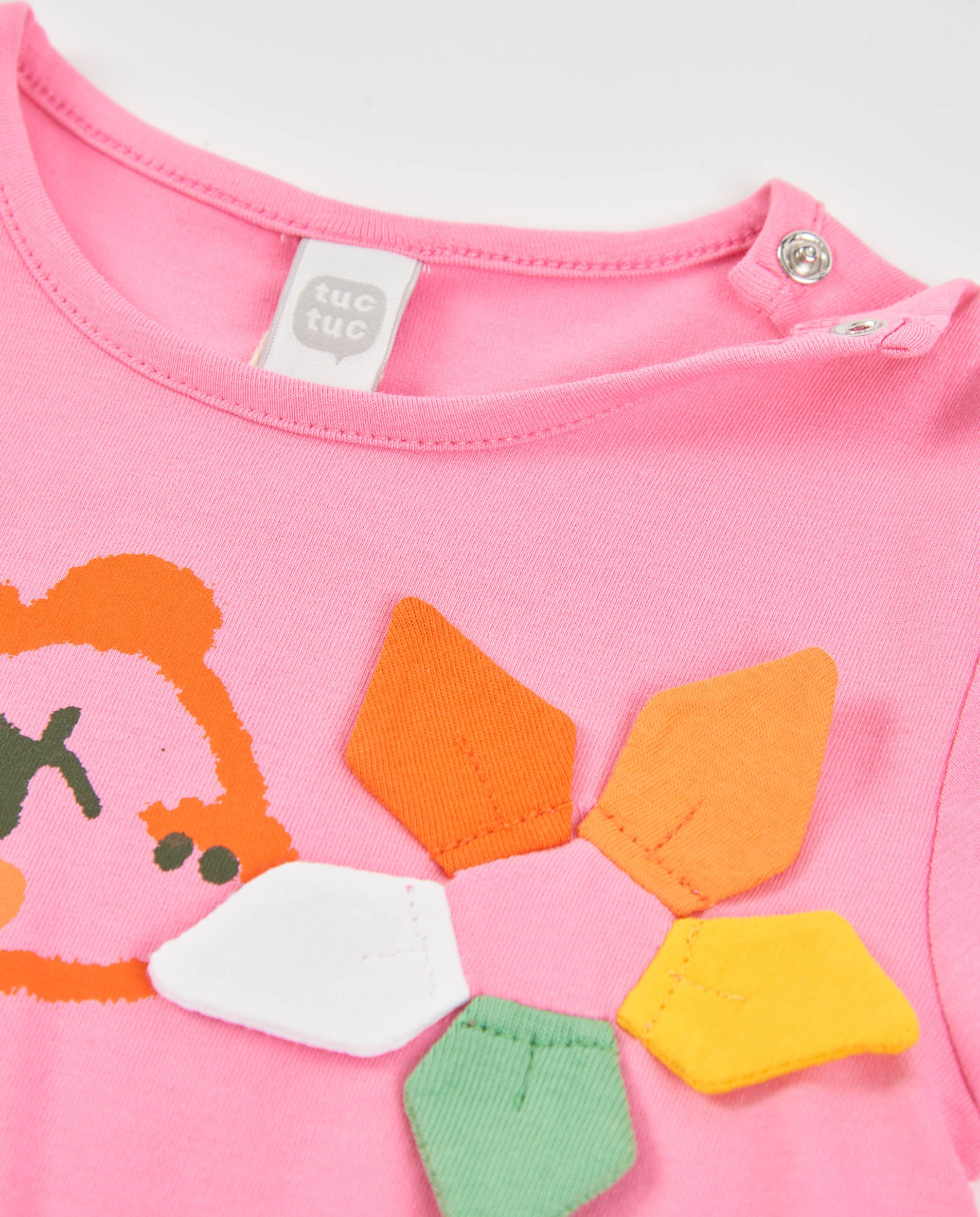 TucTuc Vestiti Abito Bambina Rosa Dinosauro Cotone