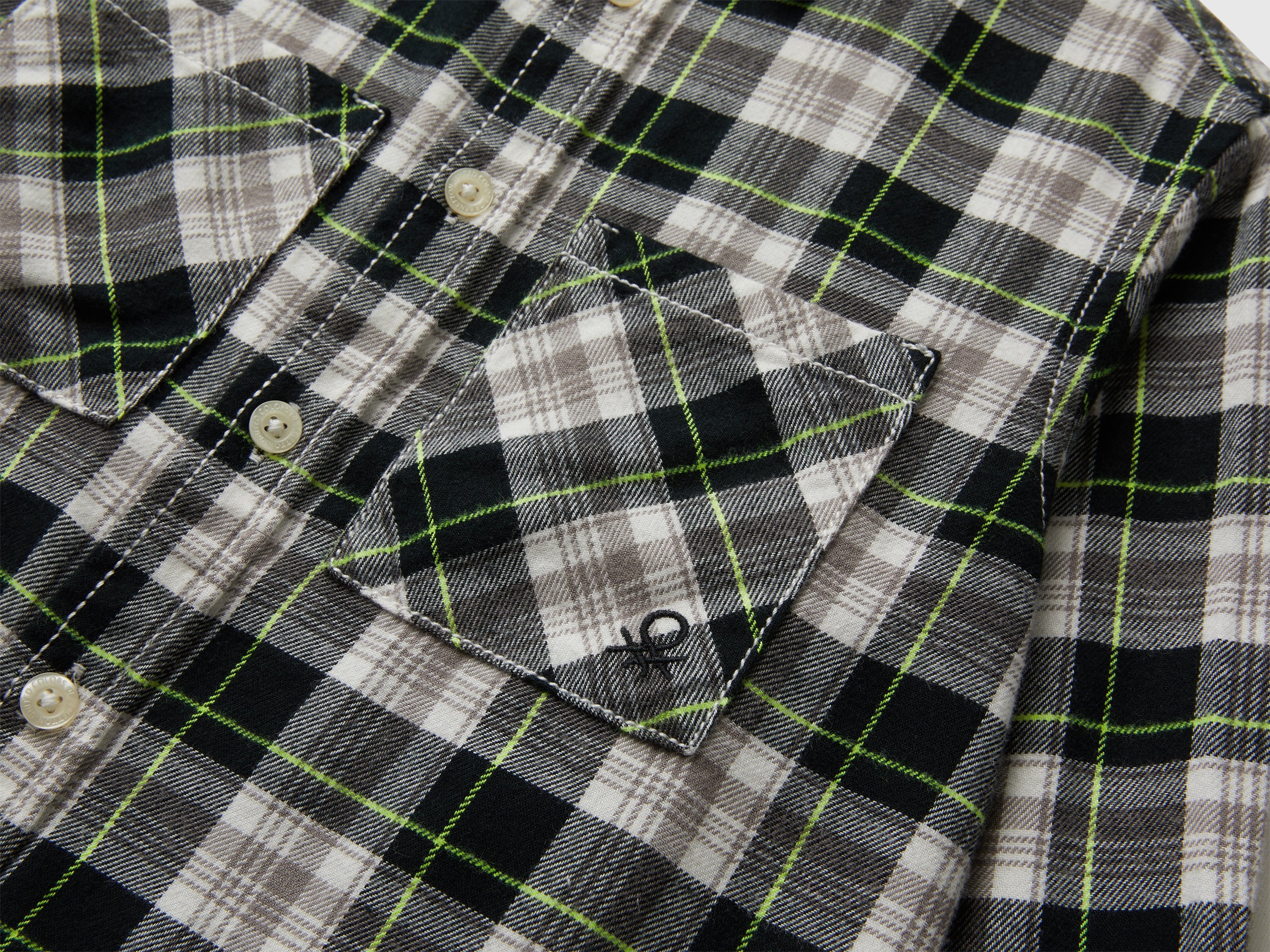 United Colors of Benetton camicia quadri cotone manica lunga bimbo