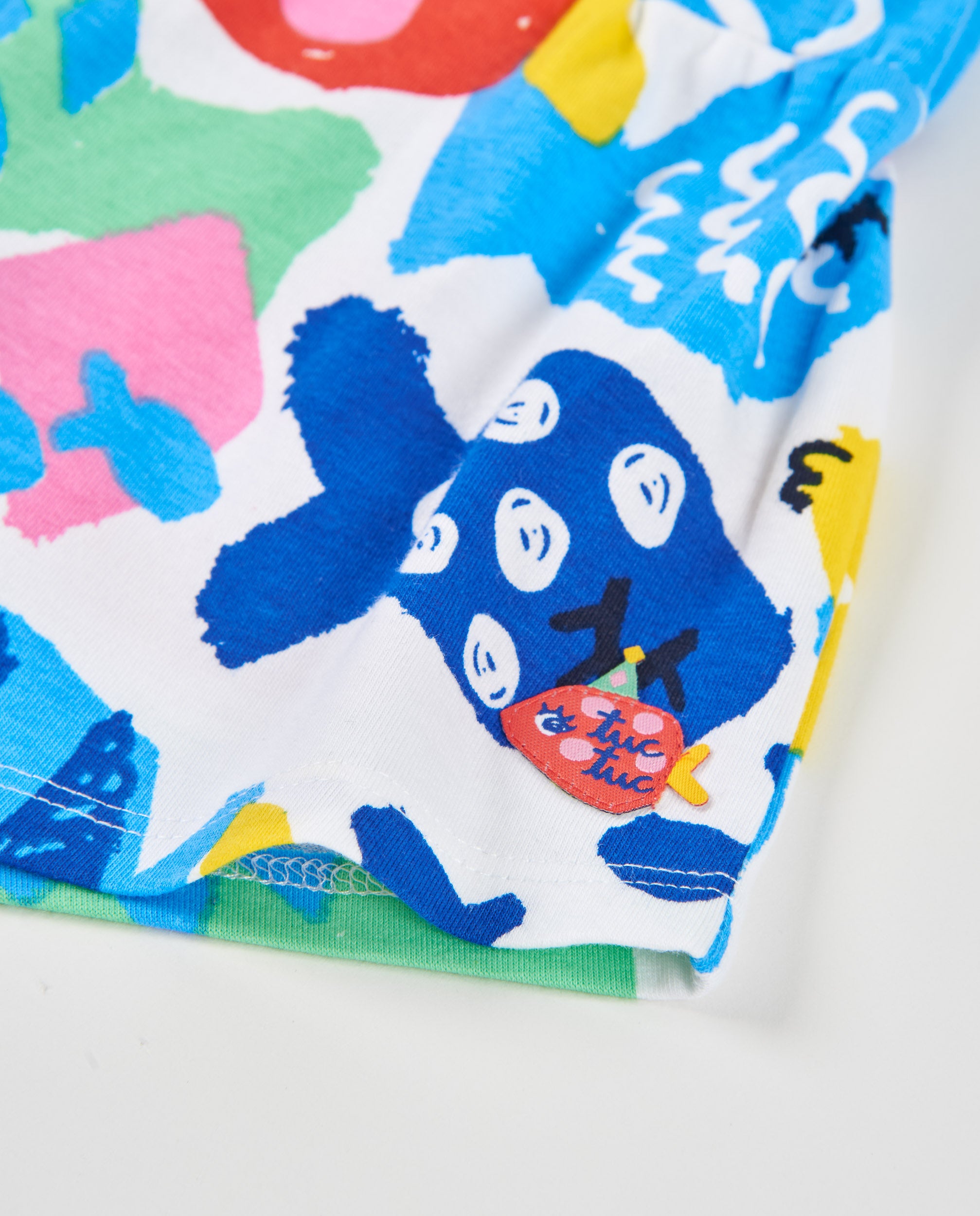 TucTuc Pantaloni Maglia Pesci Blu Short Bimba