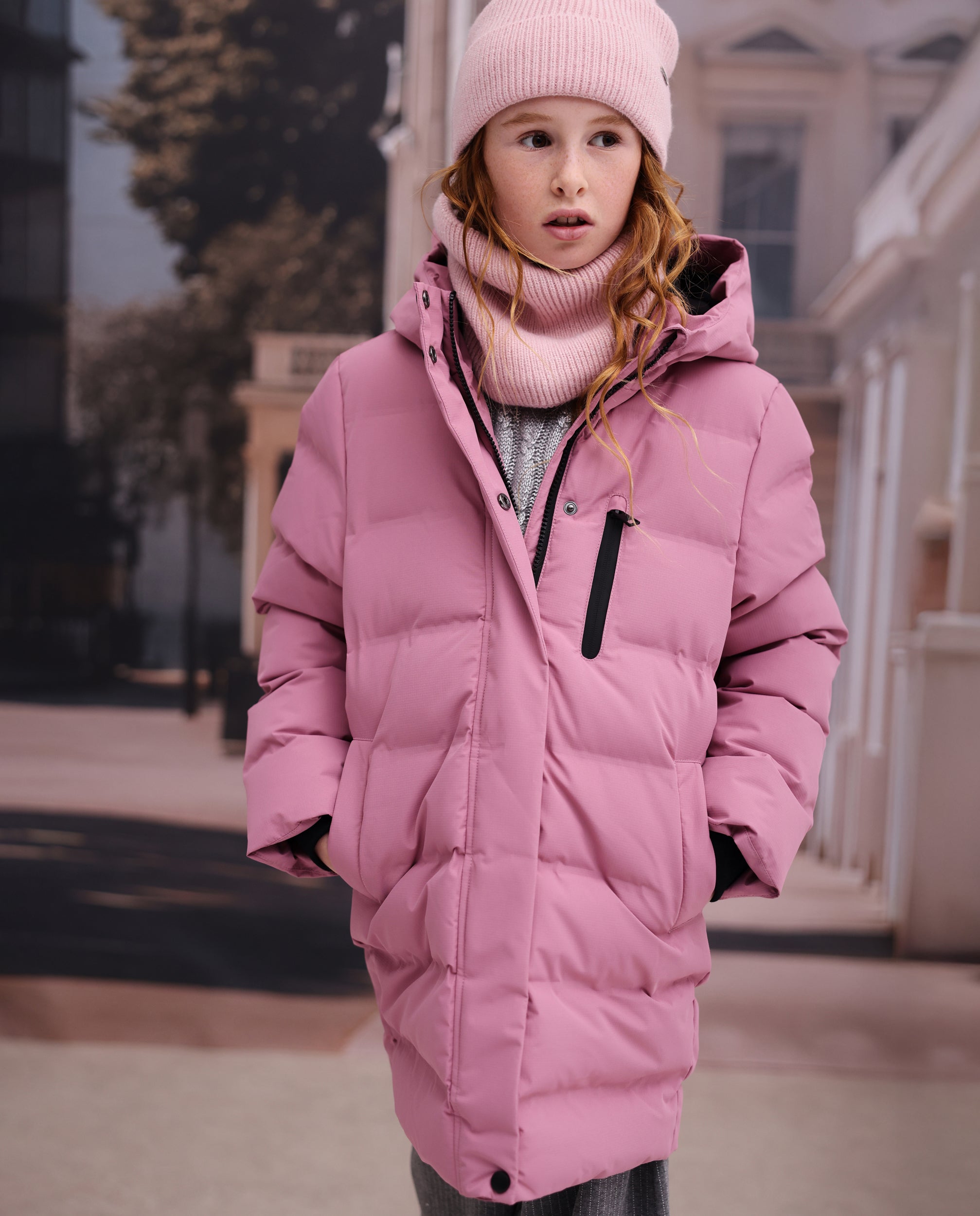 TucTuc Cappotti piumino bambina rosa imbottito con cappuccio