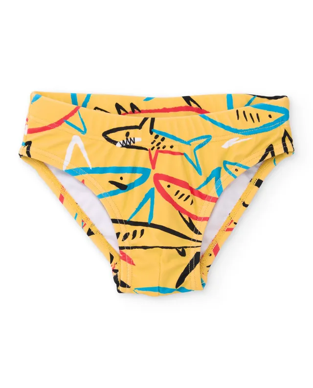 TucTuc Costumi slip bagno bimbo giallo squali