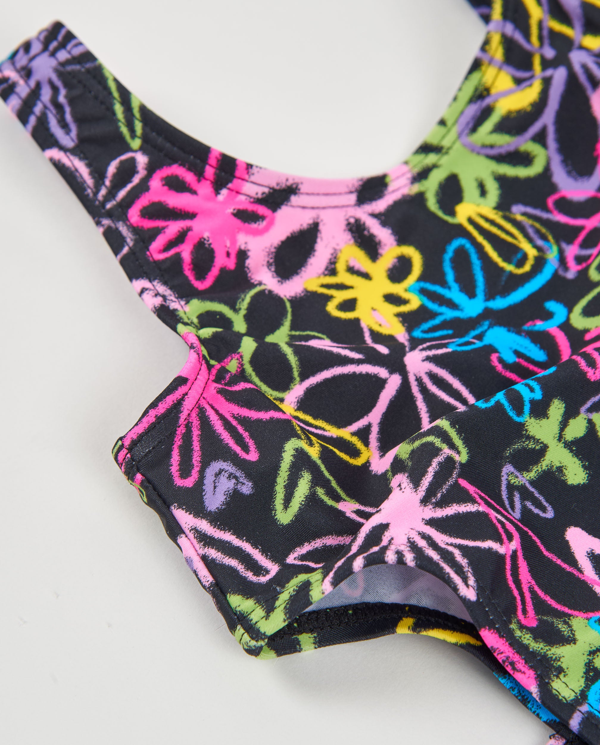 TucTuc Costumi Da Bagno Intero bambina nero fiori 4-16 anni