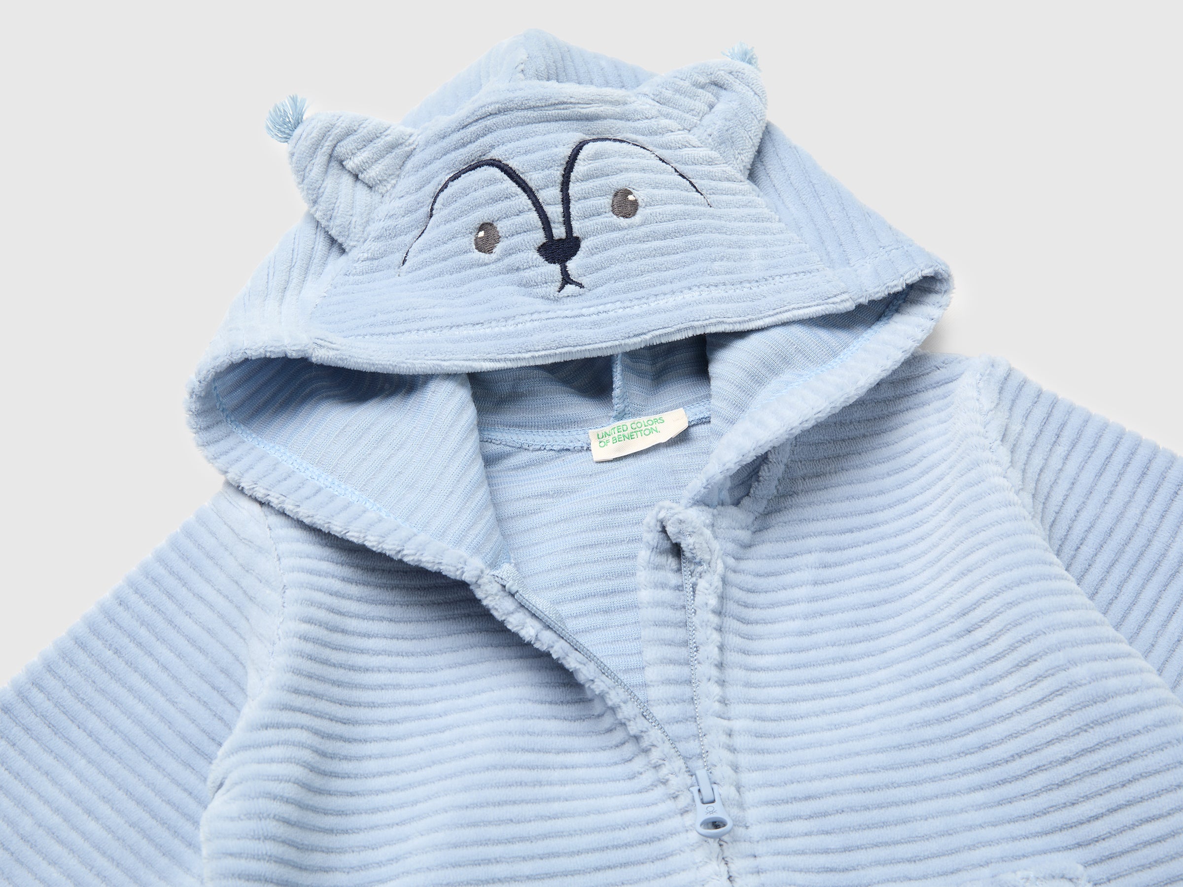 United Colors of Benetton Felpa Neonato ciniglia ricamo animale