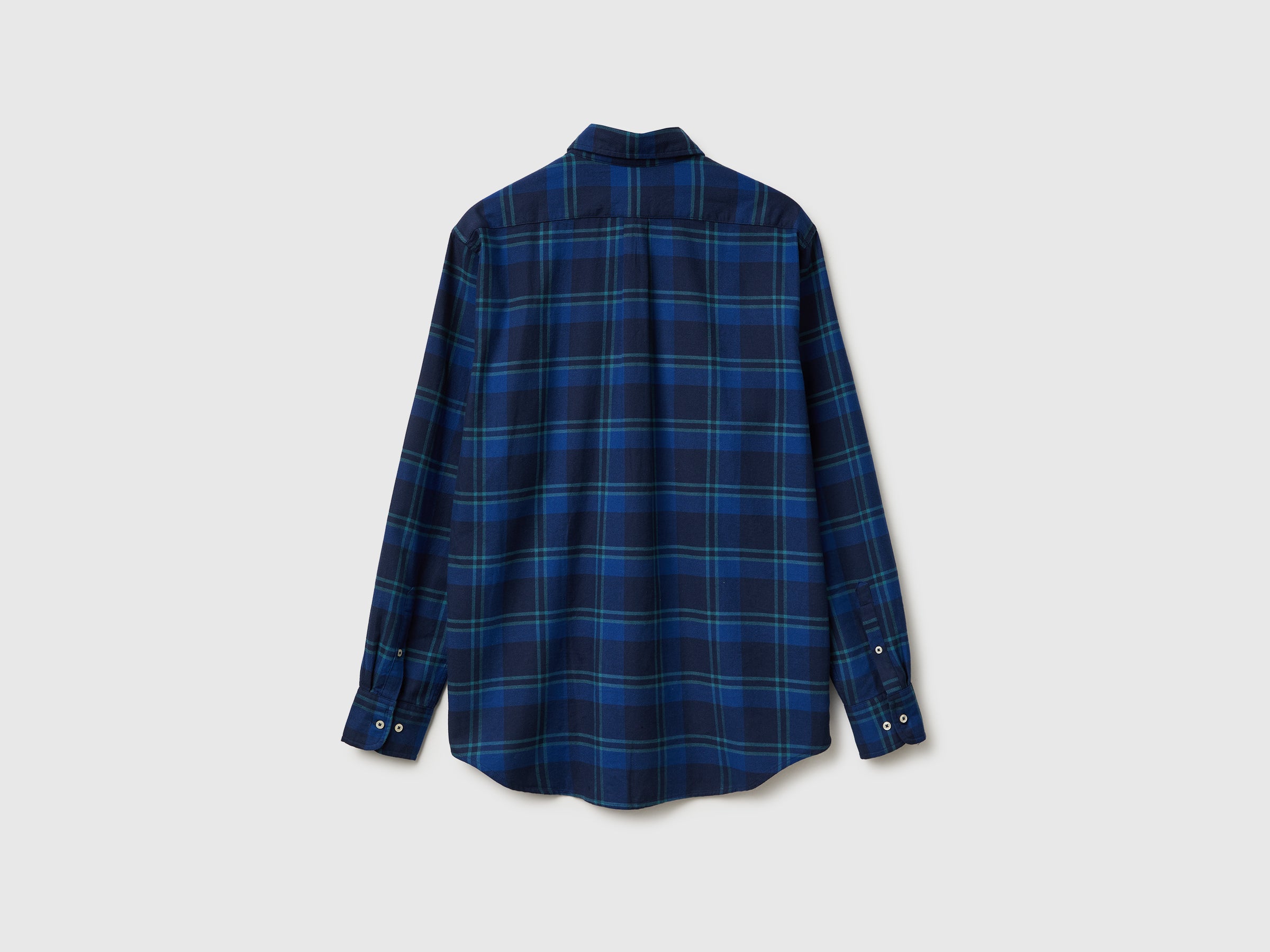 Benetton Camicia Flanella Cotone Organico a Quadri