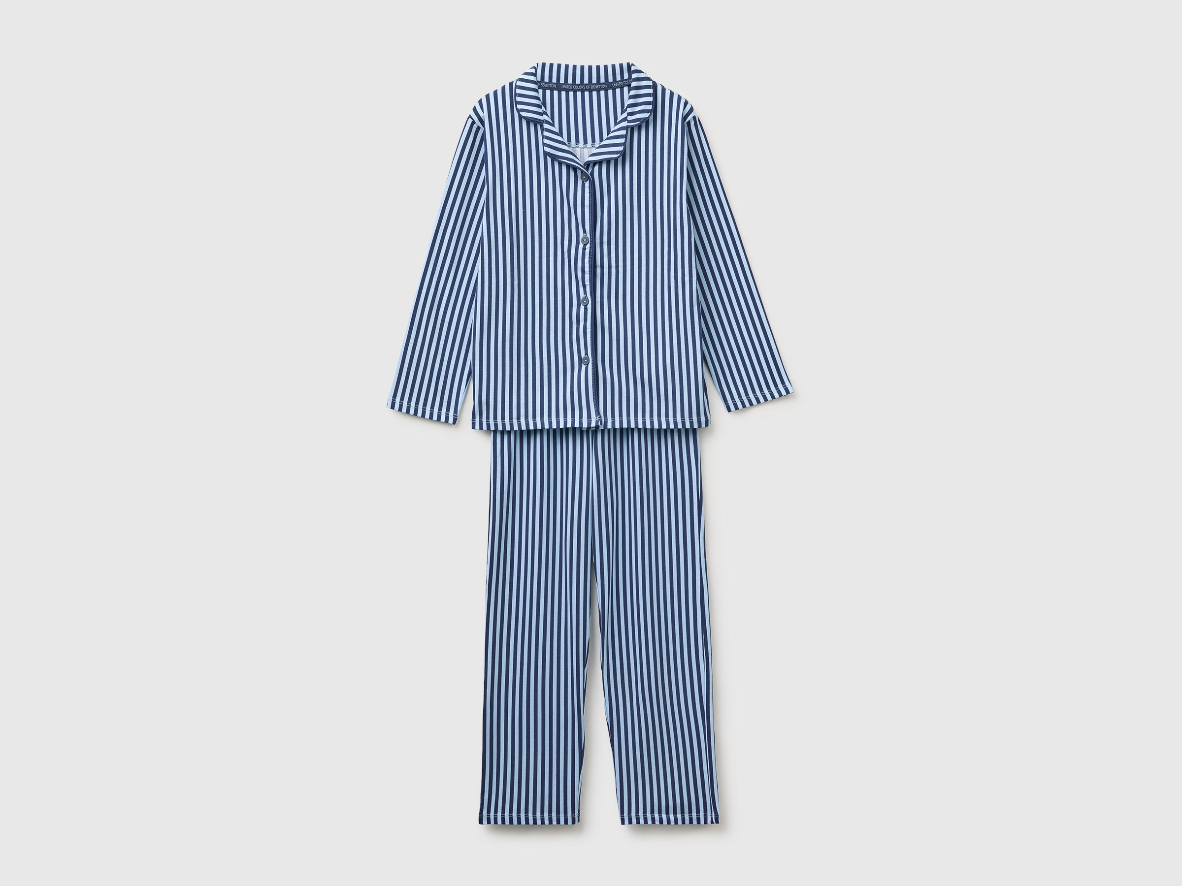 United Colors of Benetton Striped open pigiama cotone righe 7-8